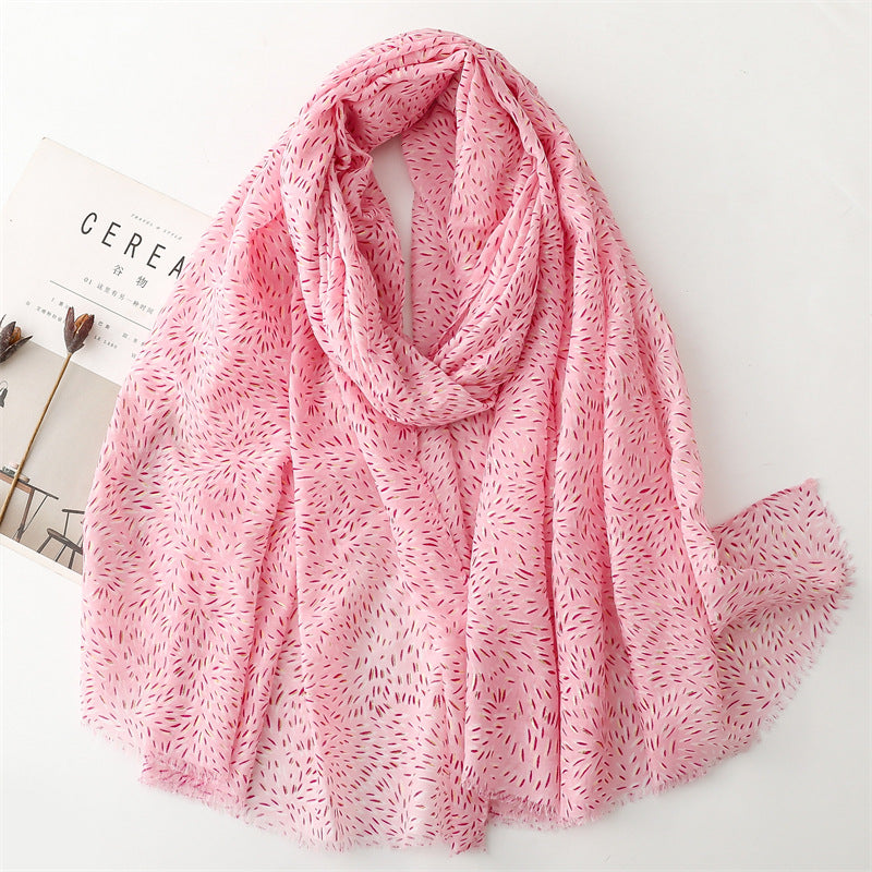 Autumn and winter cotton and linen feel scarf bronzing rice-scented wheat ears burr scarf warm shawl women