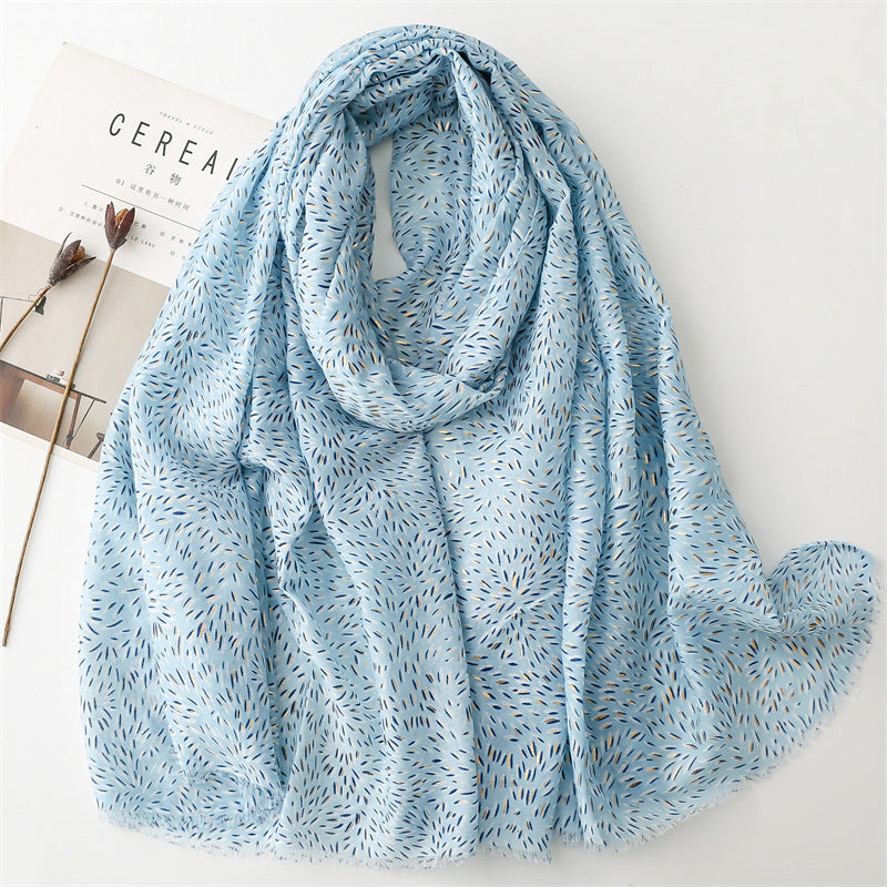 Autumn and winter cotton and linen feel scarf bronzing rice-scented wheat ears burr scarf warm shawl women
