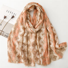 Autumn and winter cotton and linen feel scarf bronzing wealth geometric burr scarf warm shawl