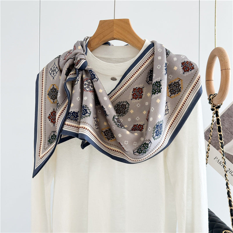 Oriental Kirin Scarf – Versatile Silk Wool Twilly for Travel & Chic Accessories