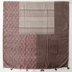 Exotic ethnic style wear accessories travel shawl cotton and linen feel Bali yarn scarf color matching geometric fringed scarf