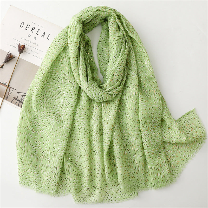 Autumn and winter cotton and linen feel scarf bronzing rice-scented wheat ears burr scarf warm shawl women