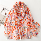 Spring and summer four seasons thin cotton and linen feel scarf sweet small floral burr scarf warm shawl women