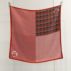 65cm Mulberry Silk Scarf – Plaid, Houndstooth & Rose Print Double Crepe Square Shawl for Spring & Summer