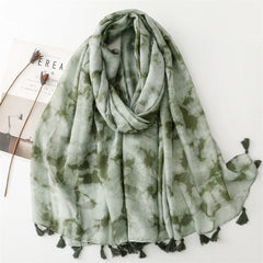 Dark gradual change ink painting scarf travel sunscreen scarf Hanfu accessories photo encryption Bali yarn shawl