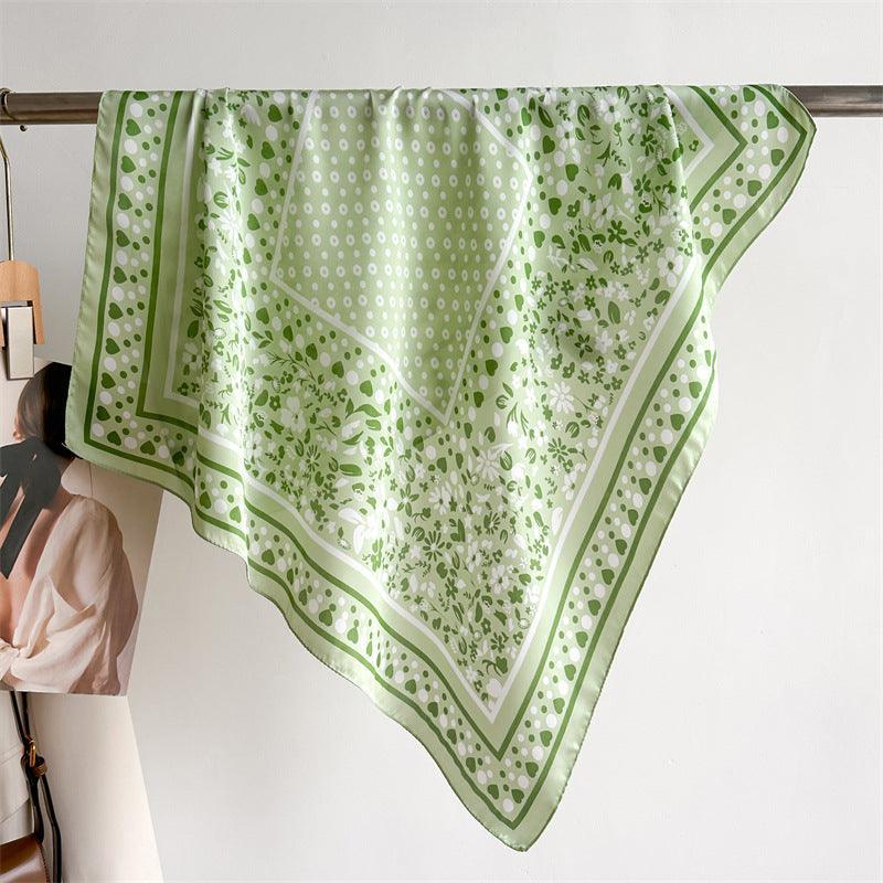 Süßer Polka Dots 70cm quadratischer Schal, strukturierter Seidenschal, Sonnenschutz-Seidenschal, Halstuch, Satinschal, Geschenk