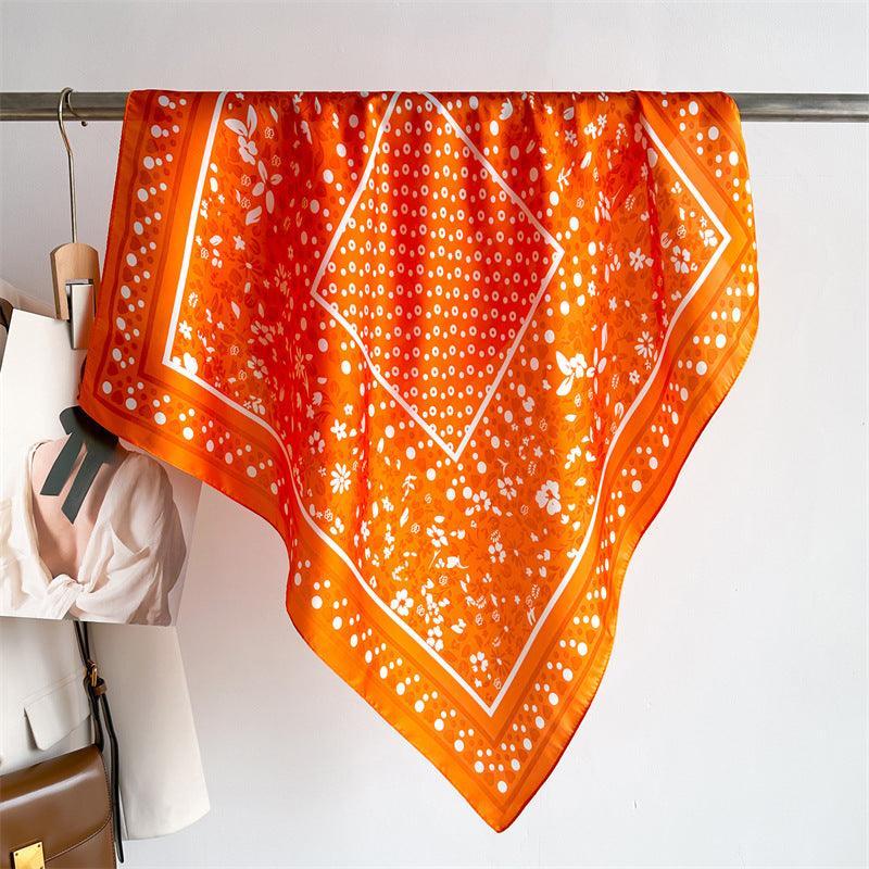 Süßer Polka Dots 70cm quadratischer Schal, strukturierter Seidenschal, Sonnenschutz-Seidenschal, Halstuch, Satinschal, Geschenk