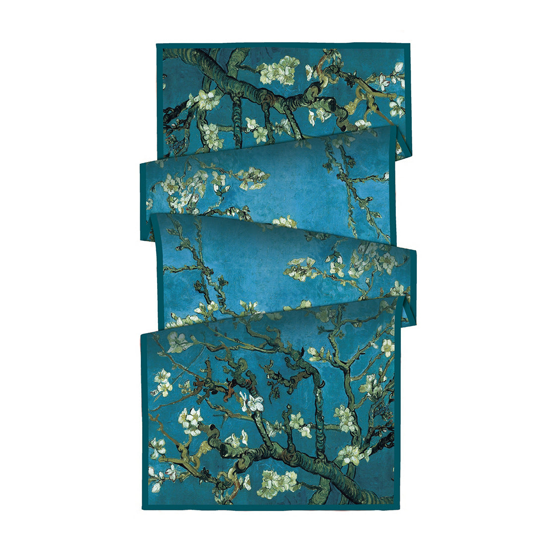 Van Gogh Inspired Long Scarf - 180cm x 70cm, Double-Layer Twill Polyester, Versatile Gift for All Seasons