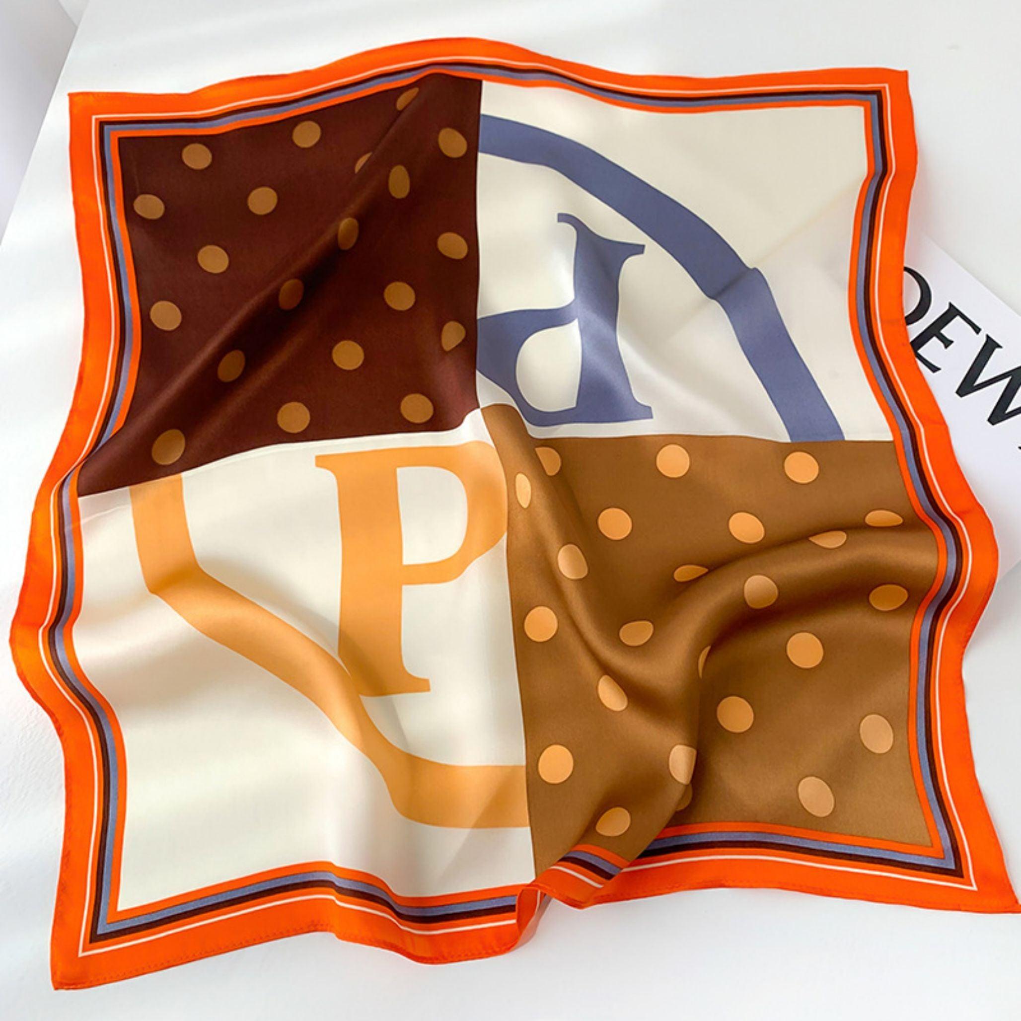 Schal aus 100 % Maulbeerseide/Kopftuch aus Seide/Haarschal aus Seide/Halstuch aus Seide/Muttertagsgeschenke/Taschenaccessoire/Geschenk für Sie/Bedruckte Polka Dots