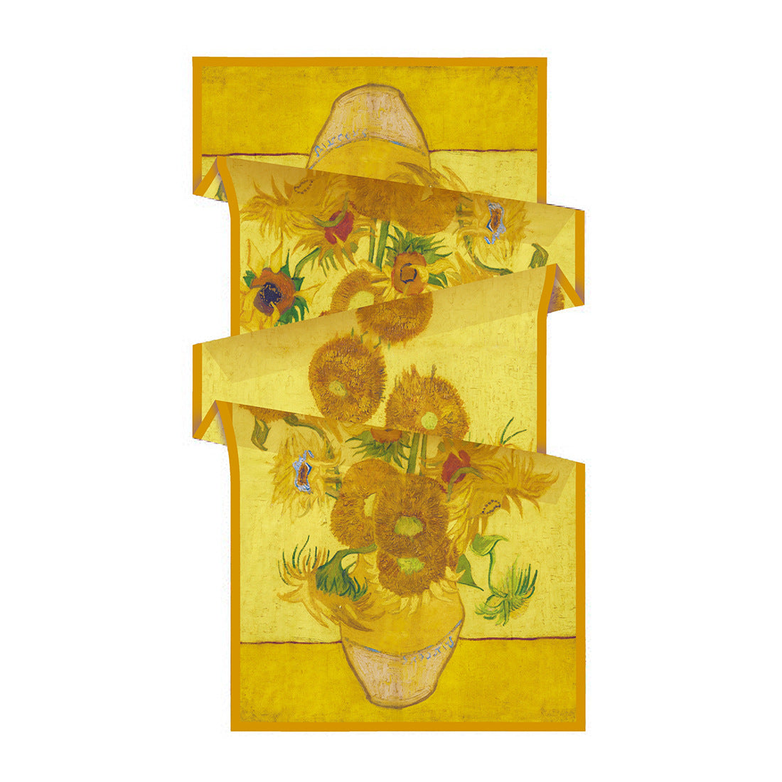 Van Gogh Inspired Long Scarf - 180cm x 70cm, Double-Layer Twill Polyester, Versatile Gift for All Seasons