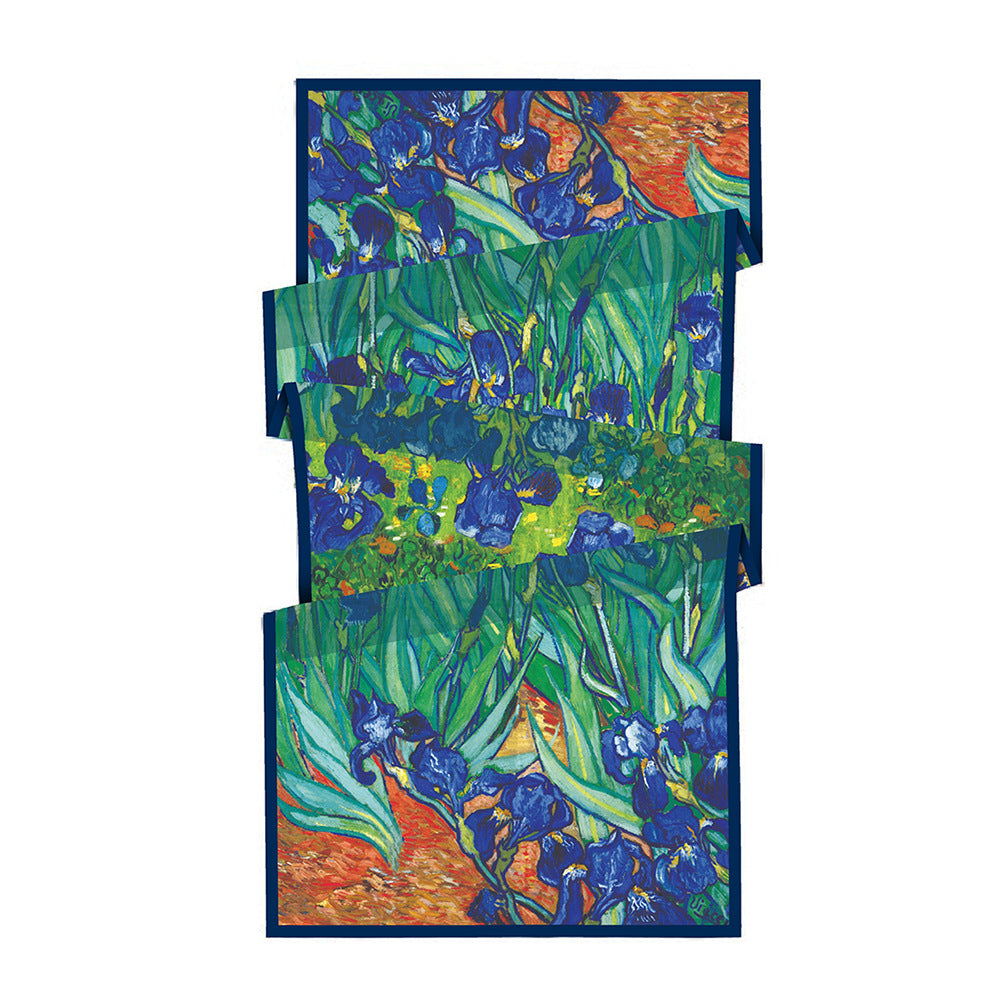 Van Gogh Inspired Long Scarf - 180cm x 70cm, Double-Layer Twill Polyester, Versatile Gift for All Seasons