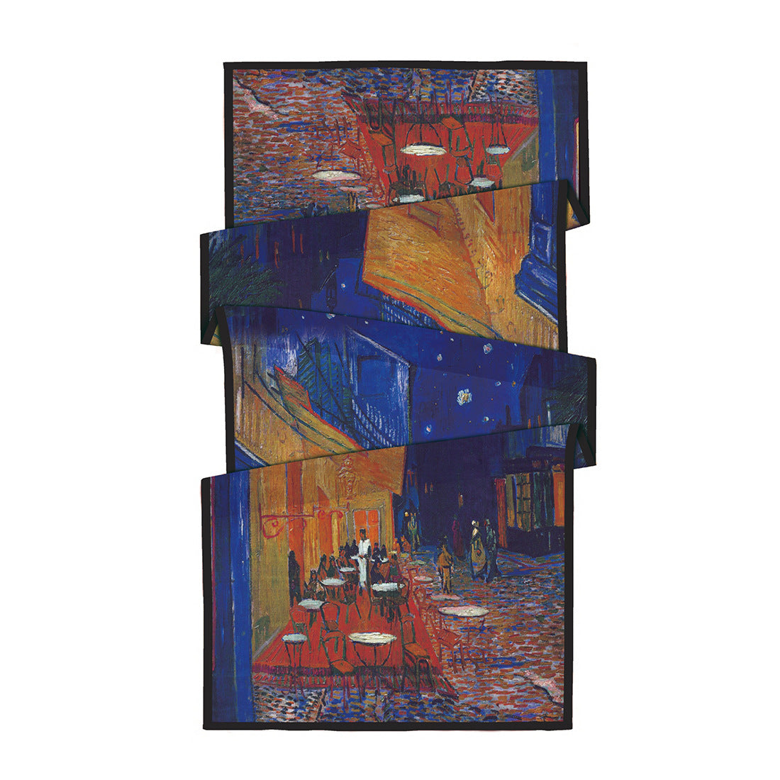 Van Gogh Inspired Long Scarf - 180cm x 70cm, Double-Layer Twill Polyester, Versatile Gift for All Seasons
