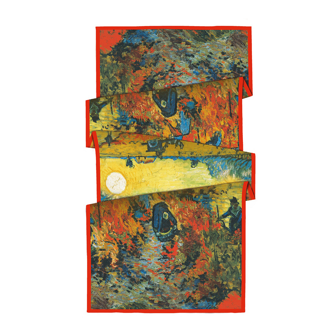 Van Gogh Inspired Long Scarf - 180cm x 70cm, Double-Layer Twill Polyester, Versatile Gift for All Seasons