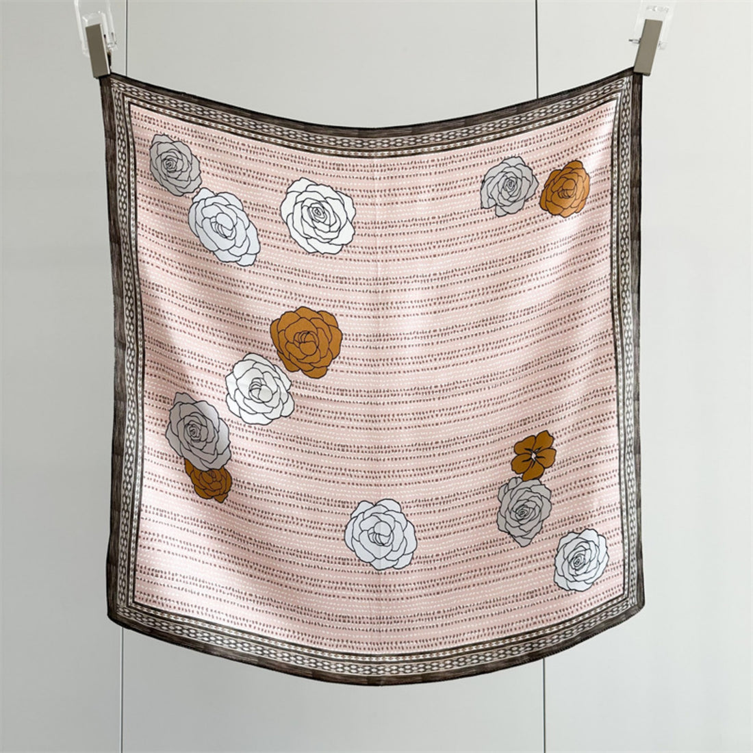 Pink Camellia 100% Mulberry Silk Scarf | 26&