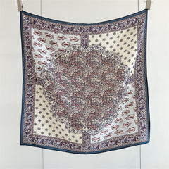 26'' Tree of Happiness Mulberry Silk Scarf – Elegant Square Silk Shawl for Women, Meaningful Nature-Inspired Accessory