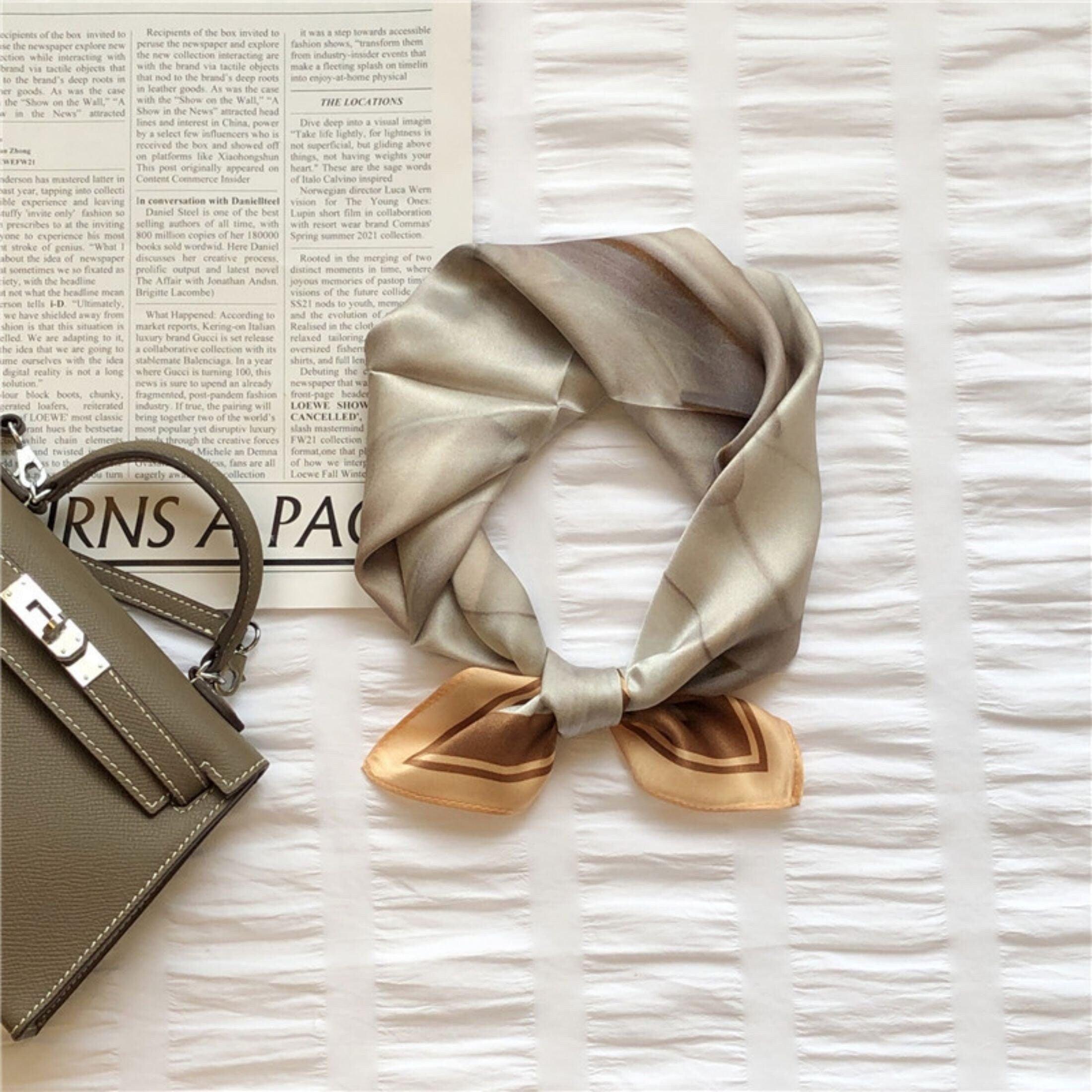 Sand Art Style Schal aus 100 % Maulbeerseide/Kopftuch aus Seide/Haarschal aus Seide/Halstuch aus Seide/Muttertagsgeschenke/Taschenaccessoire/Geschenk für Sie