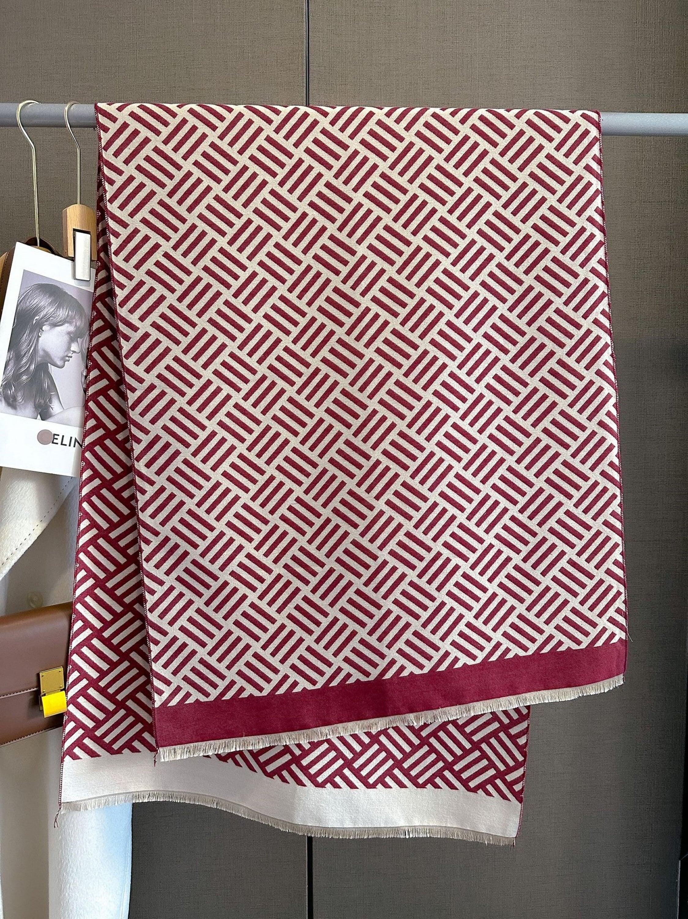 Vintage Short Stripe Cashmere Texture Scarf/65*185cm Scarf/Pashmina Texture Shawl/Bohemian Shawl/Gift for Her