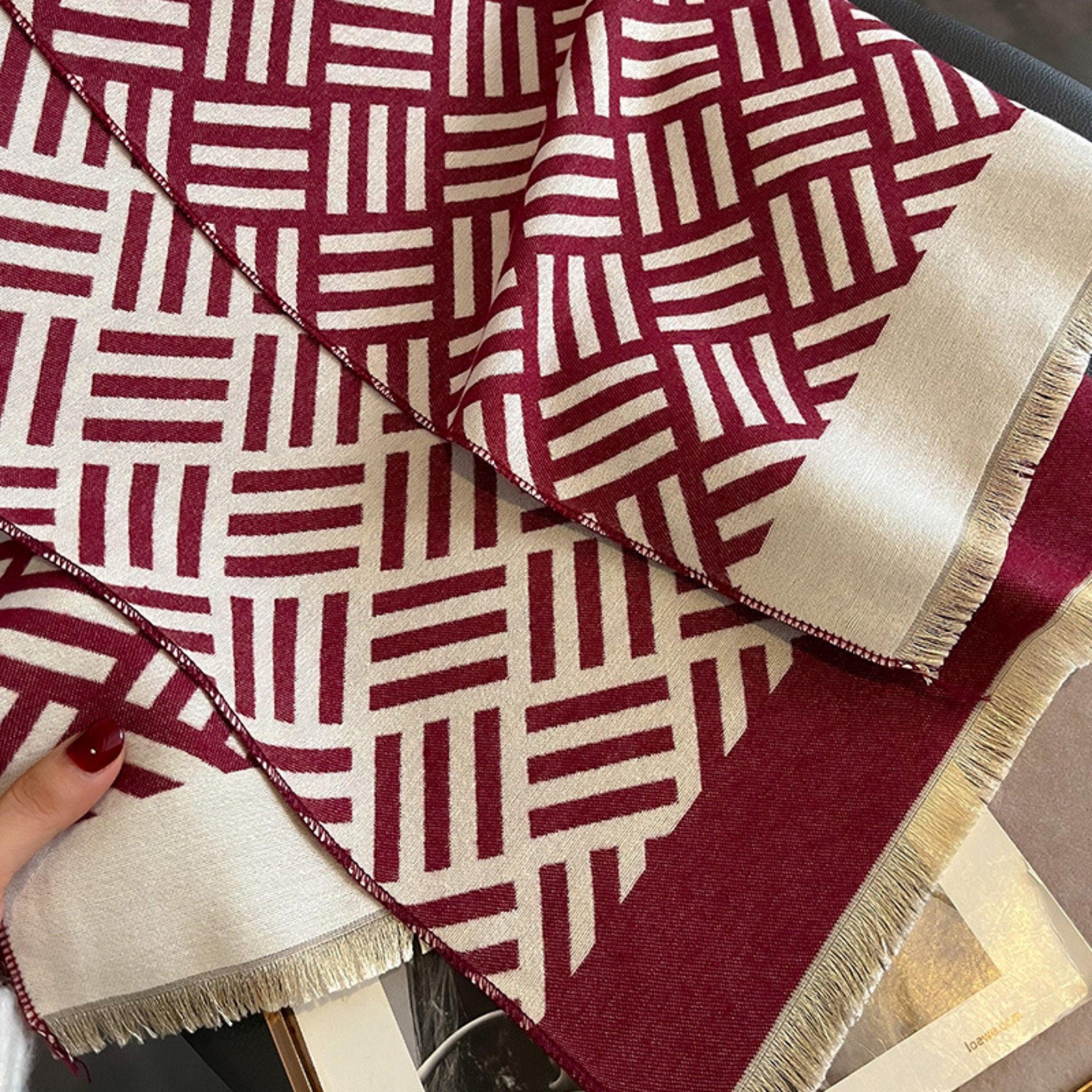 Vintage Short Stripe Cashmere Texture Scarf/65*185cm Scarf/Pashmina Texture Shawl/Bohemian Shawl/Gift for Her