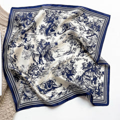 Vintage Forest Print 100% mulberry Silk Scarf/Silk head scarf/Silk hair scarf/Silk neck scarf/Mother's Day Gifts/Bag Accessory/Gift for her