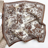 Vintage Forest Print 100% mulberry Silk Scarf/Silk head scarf/Silk hair scarf/Silk neck scarf/Mother's Day Gifts/Bag Accessory/Gift for her