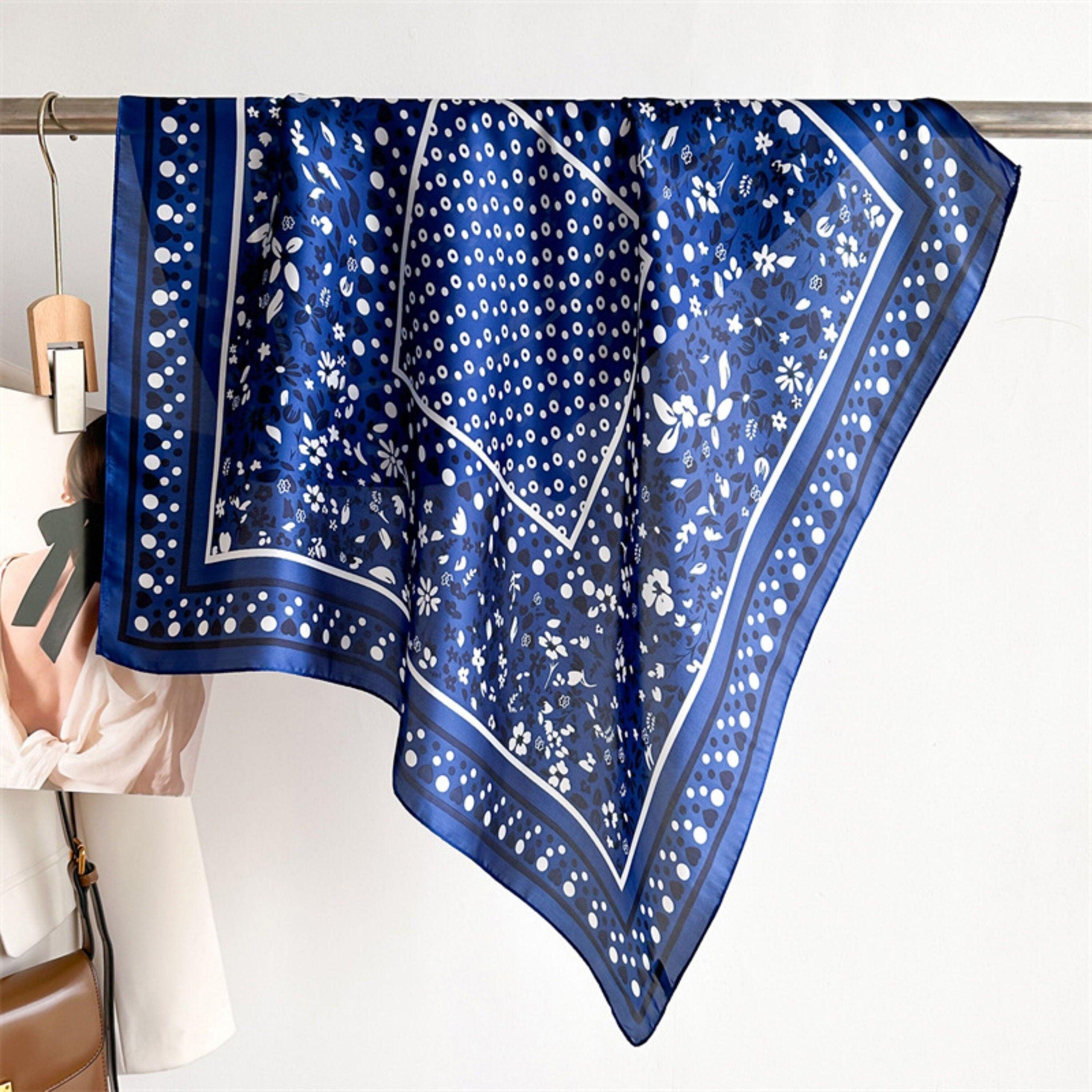 Süßer Polka Dots 70cm quadratischer Schal, strukturierter Seidenschal, Sonnenschutz-Seidenschal, Halstuch, Satinschal, Geschenk