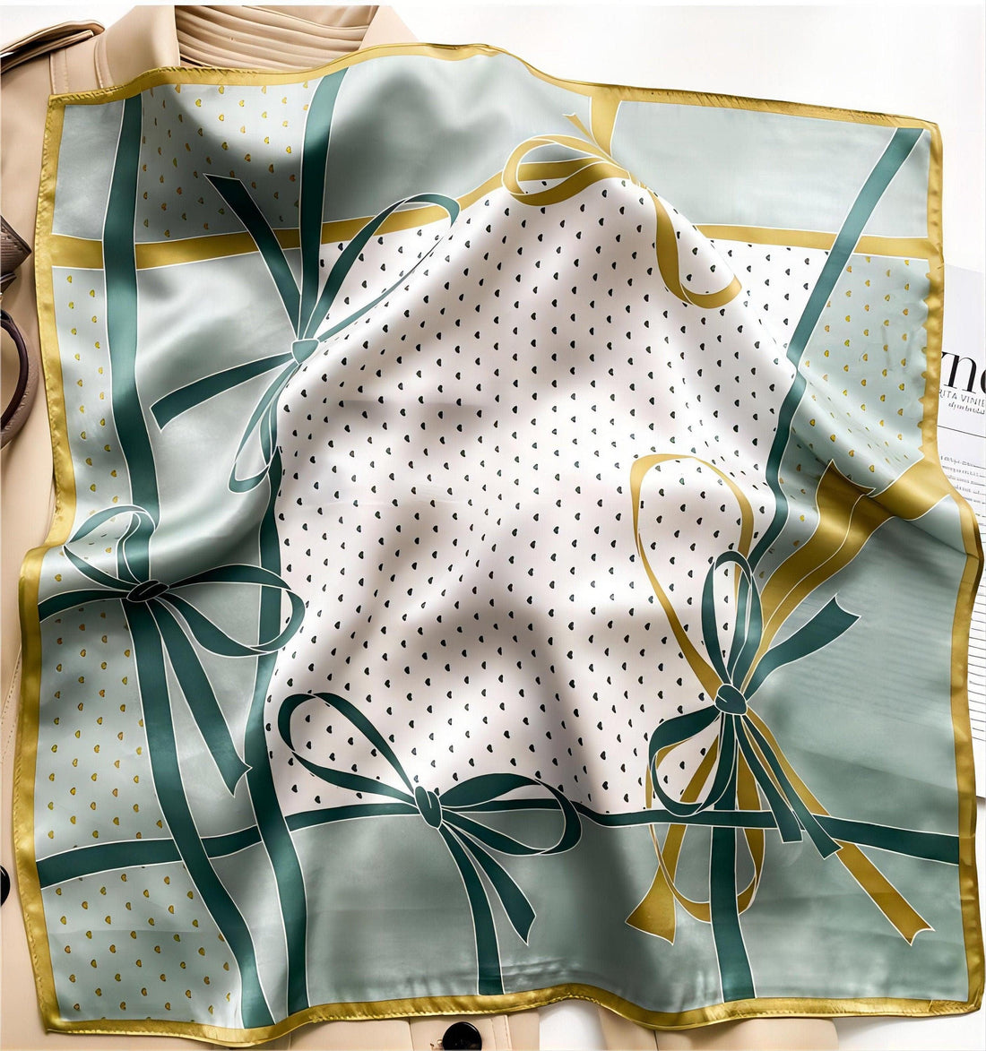 Little Love Chart Musterdruck 100 % Maulbeerseidenschal/Seidenhaarschal/Seidenhalsschal/Muttertagsgeschenke/Taschenaccessoire/Geschenk für Sie