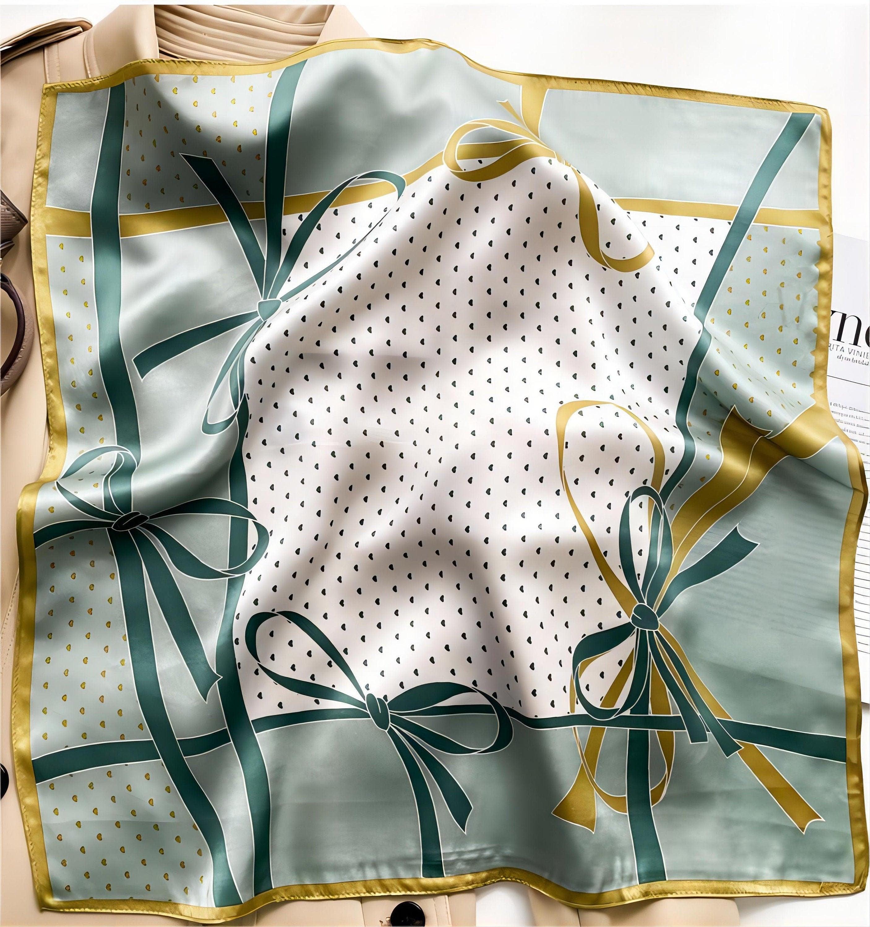 Little Love Chart Musterdruck 100 % Maulbeerseidenschal/Seidenhaarschal/Seidenhalsschal/Muttertagsgeschenke/Taschenaccessoire/Geschenk für Sie