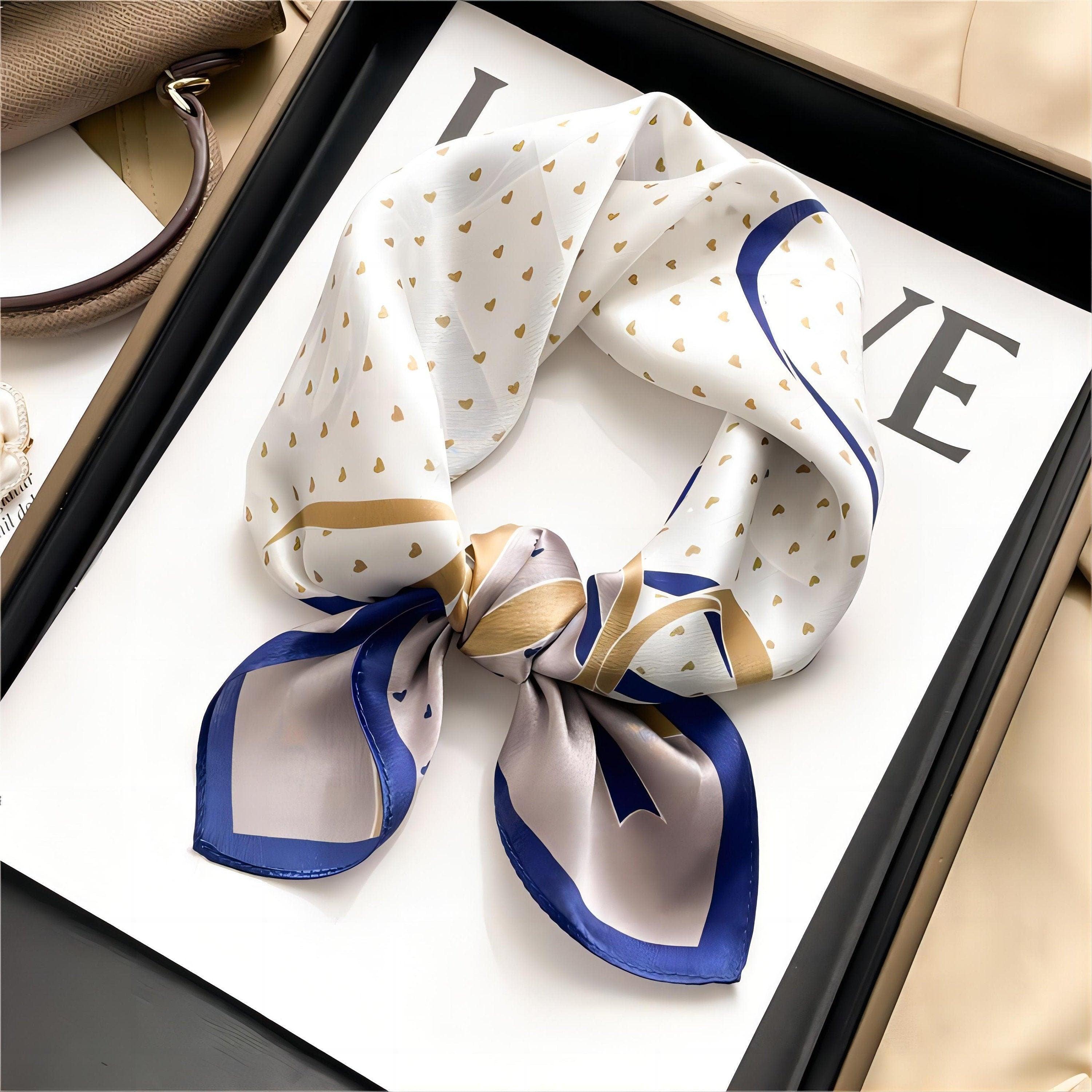 Little Love Chart Musterdruck 100 % Maulbeerseidenschal/Seidenhaarschal/Seidenhalsschal/Muttertagsgeschenke/Taschenaccessoire/Geschenk für Sie