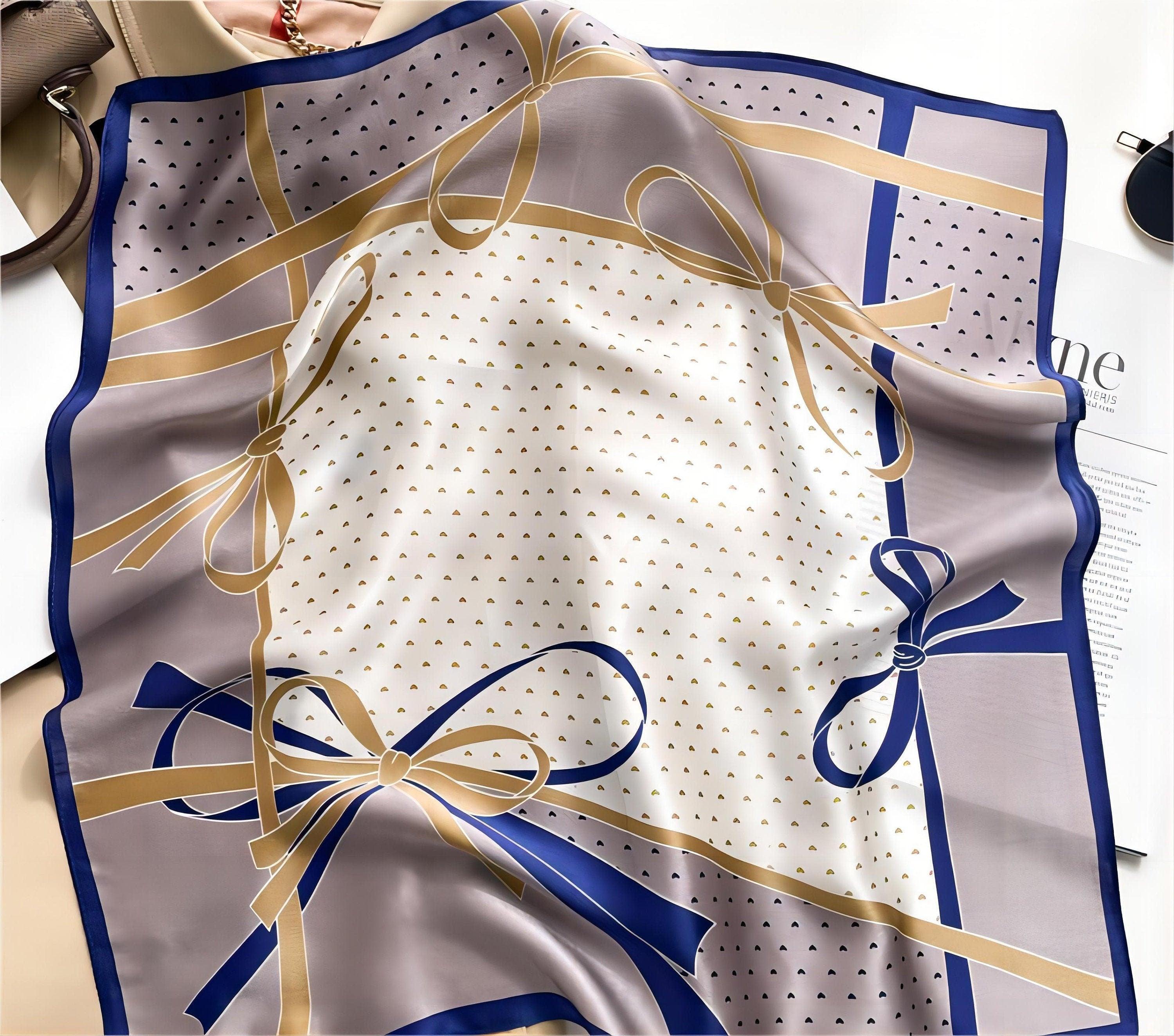 Little Love Chart Musterdruck 100 % Maulbeerseidenschal/Seidenhaarschal/Seidenhalsschal/Muttertagsgeschenke/Taschenaccessoire/Geschenk für Sie