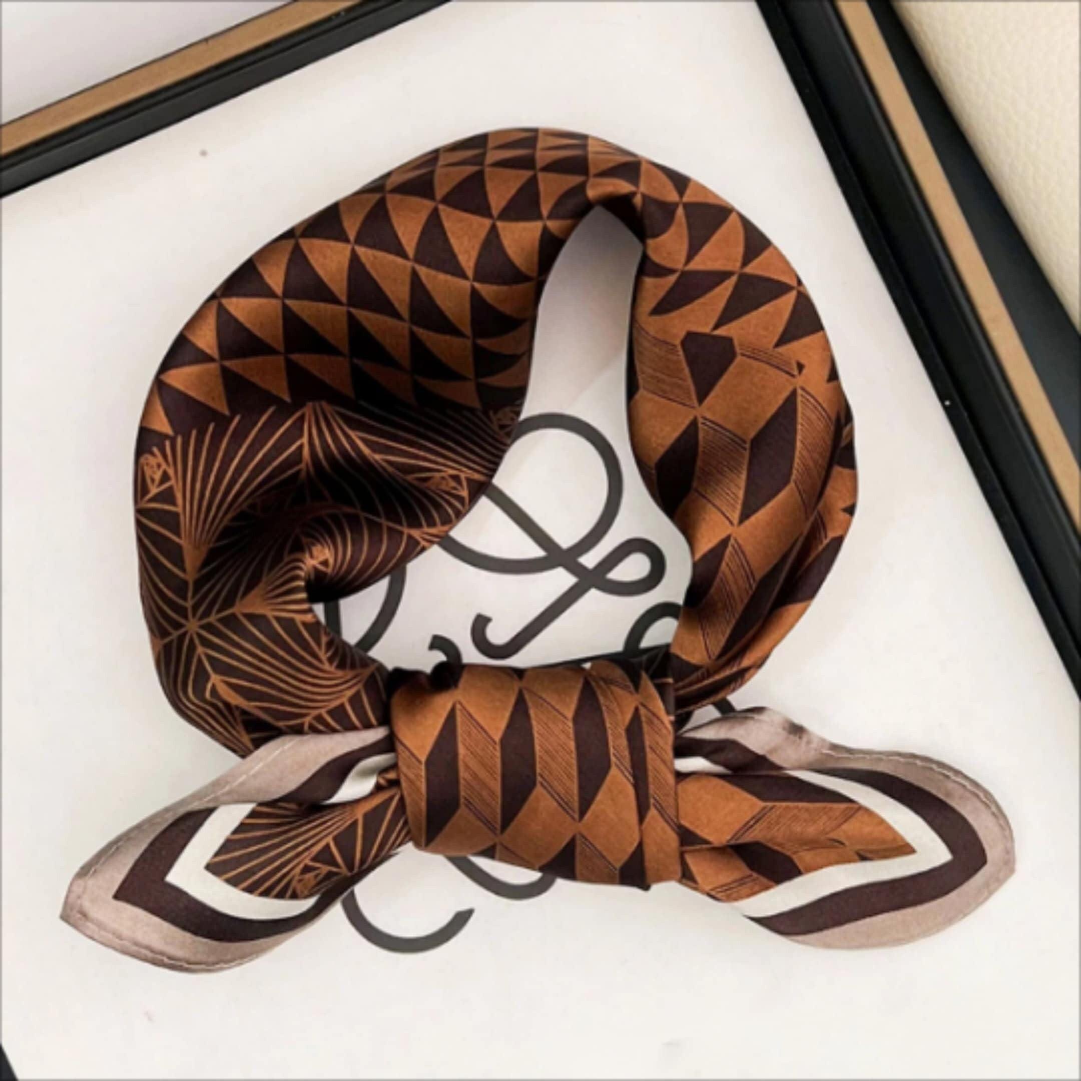 Checkered pattern 100% mulberry Silk Scarf/Silk head scarf/Silk hair scarf/Silk neck scarf/Mother&