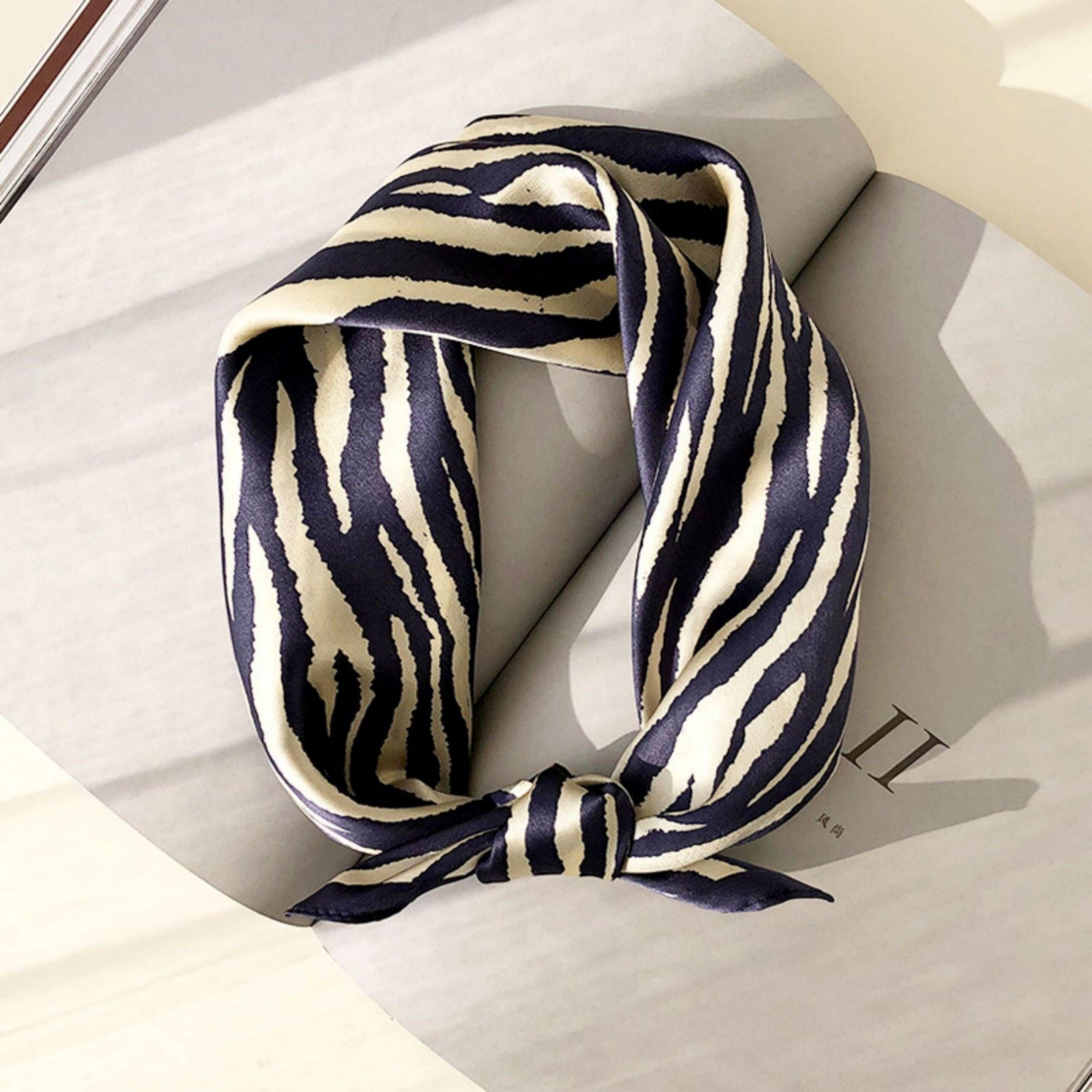 Zebra stripes 100% mulberry Silk Scarf/Silk head scarf/Silk hair scarf/Silk neck scarf/Mother&