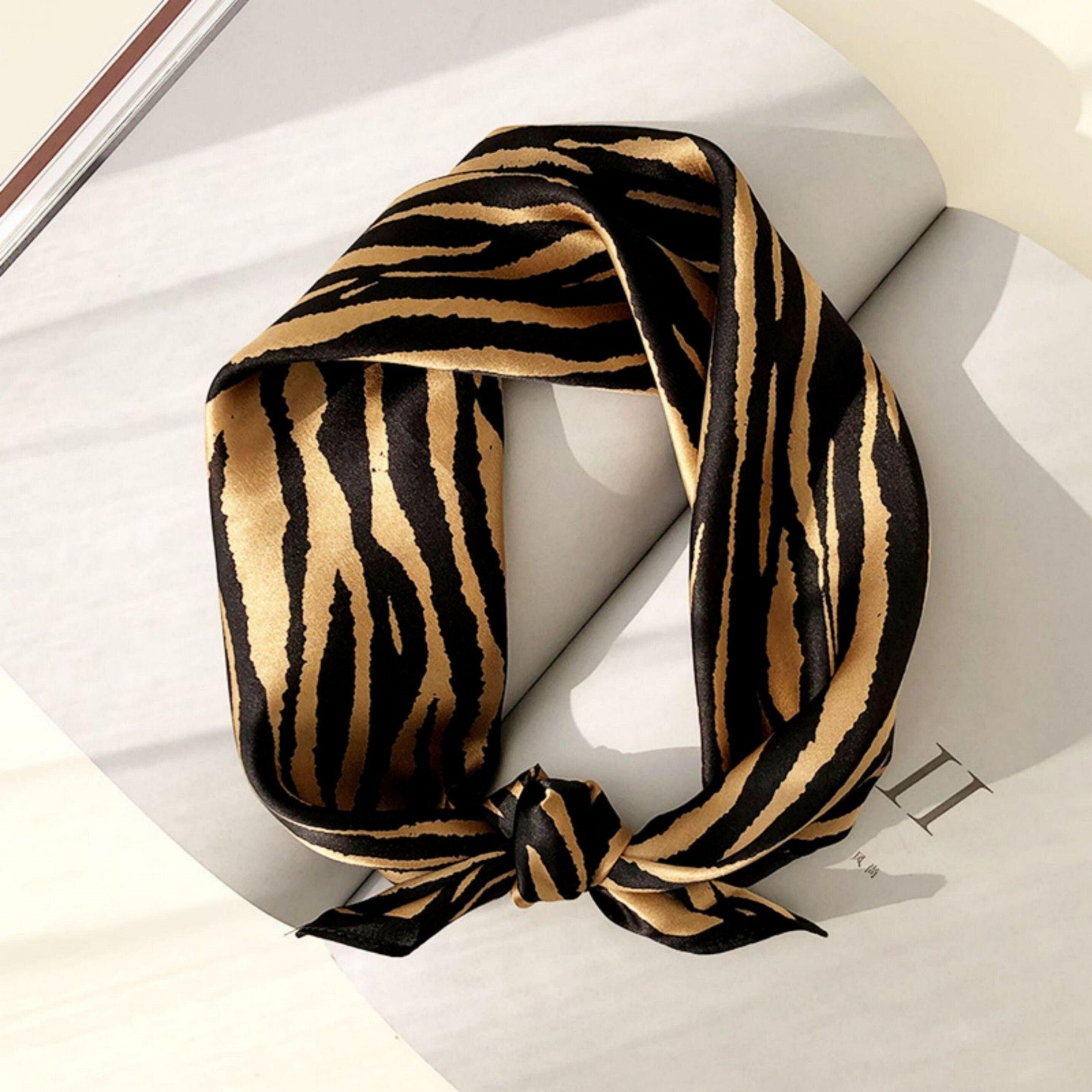 Zebra stripes 100% mulberry Silk Scarf/Silk head scarf/Silk hair scarf/Silk neck scarf/Mother&