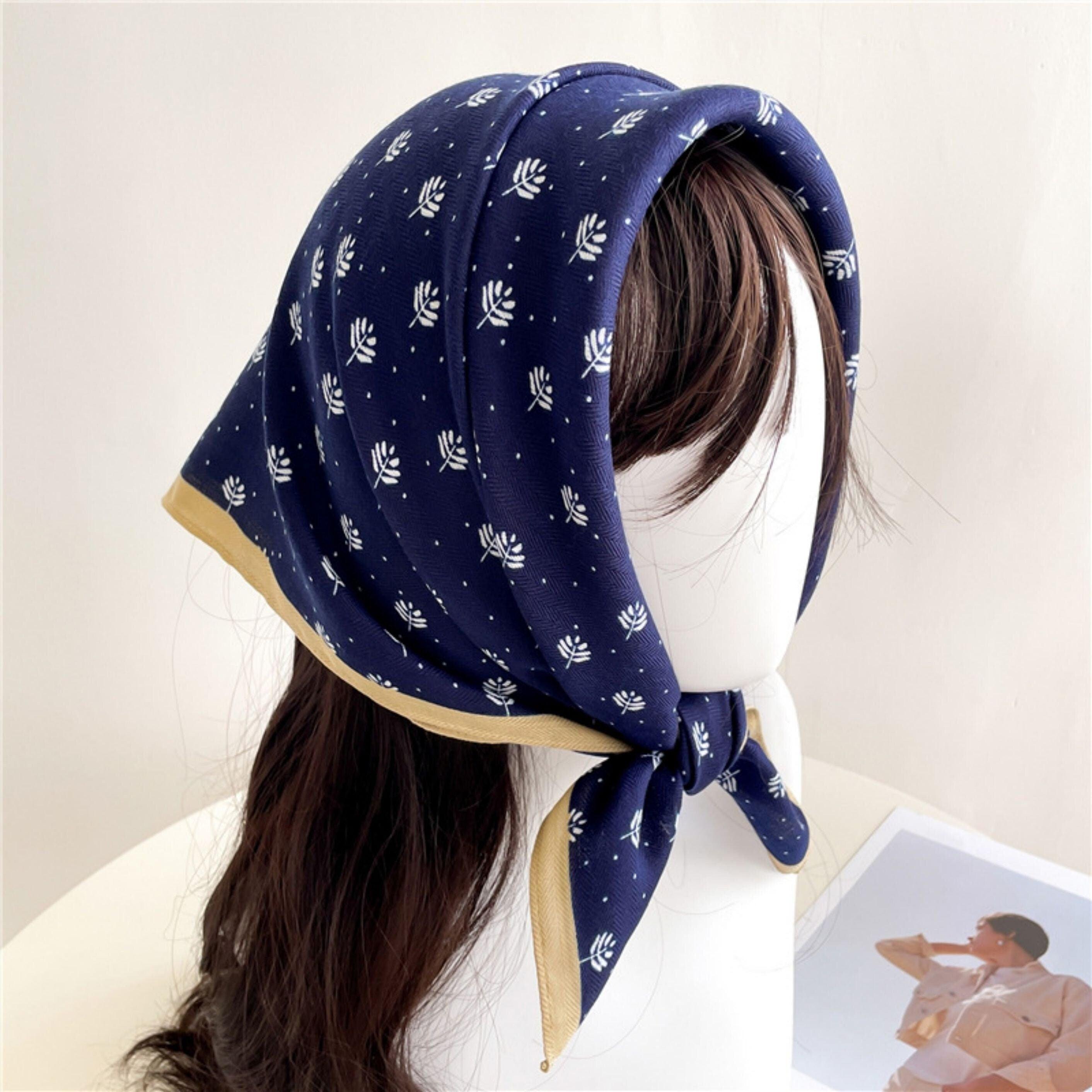 Fresh Leaf Print Square Scarf/Herringbone Weave Square Scarf/Lady&