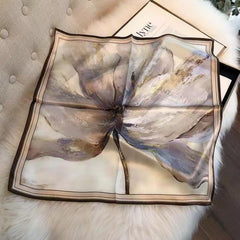 Lila Aquarell 100 % Maulbeerseidenschal/Seidenkopfschal/Seidenhaarschal/Seidenhalsschal/Muttertagsgeschenke/Taschenaccessoire/Geschenk für Sie