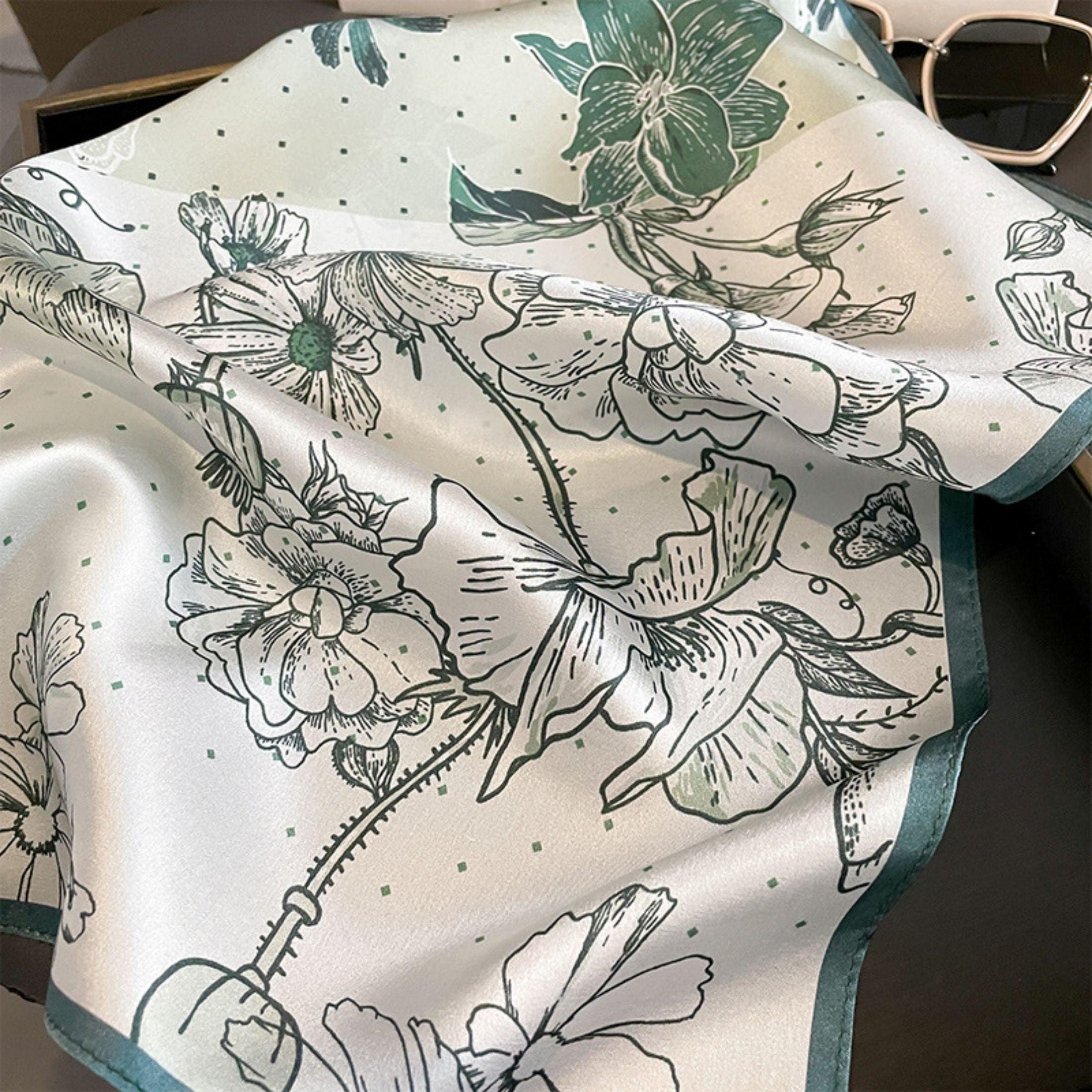 Pale green colour block 100% mulberry Silk Scarf/Silk head scarf/Silk hair scarf/Silk neck scarf/Bag Accessory/Gift for her