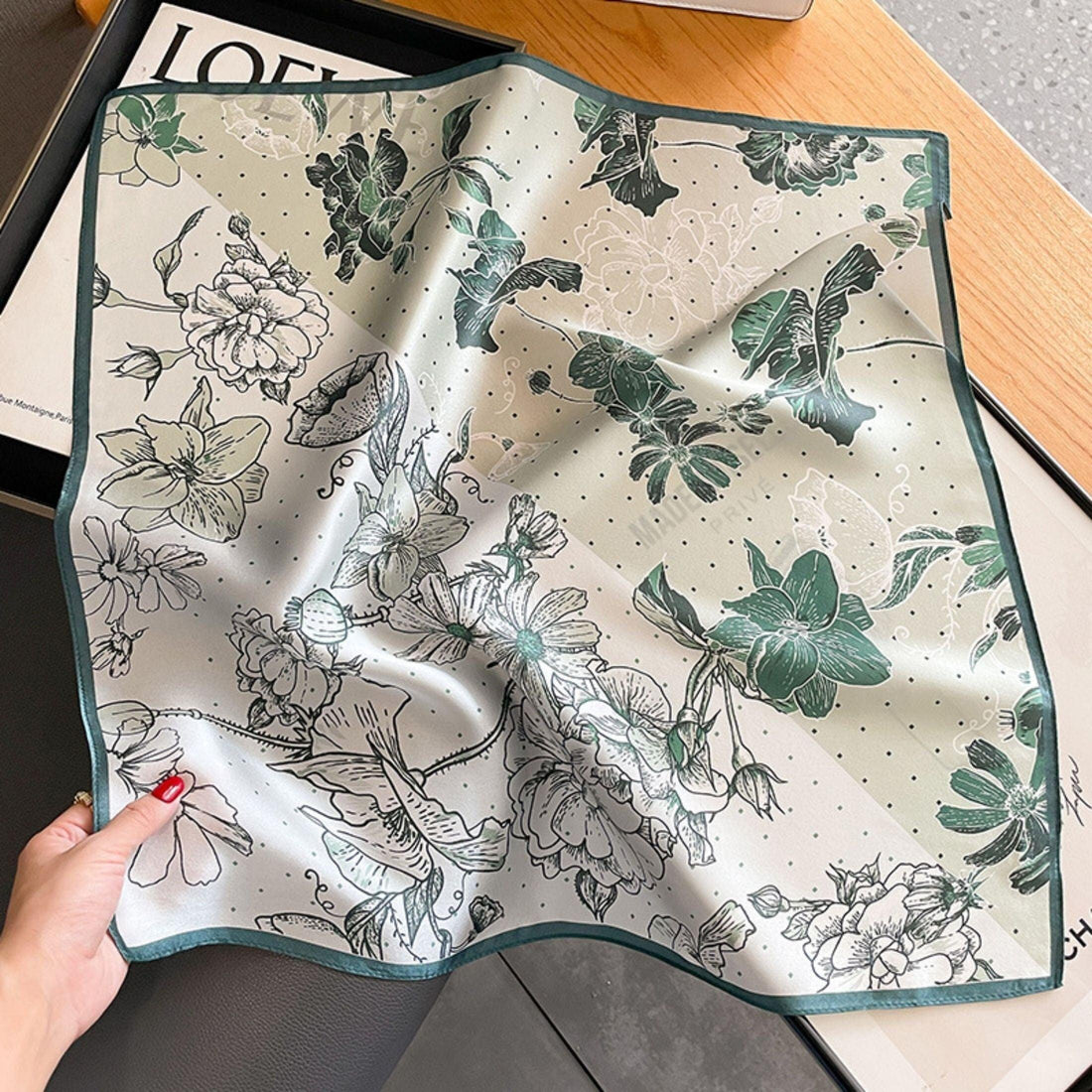 Pale green colour block 100% mulberry Silk Scarf/Silk head scarf/Silk hair scarf/Silk neck scarf/Bag Accessory/Gift for her