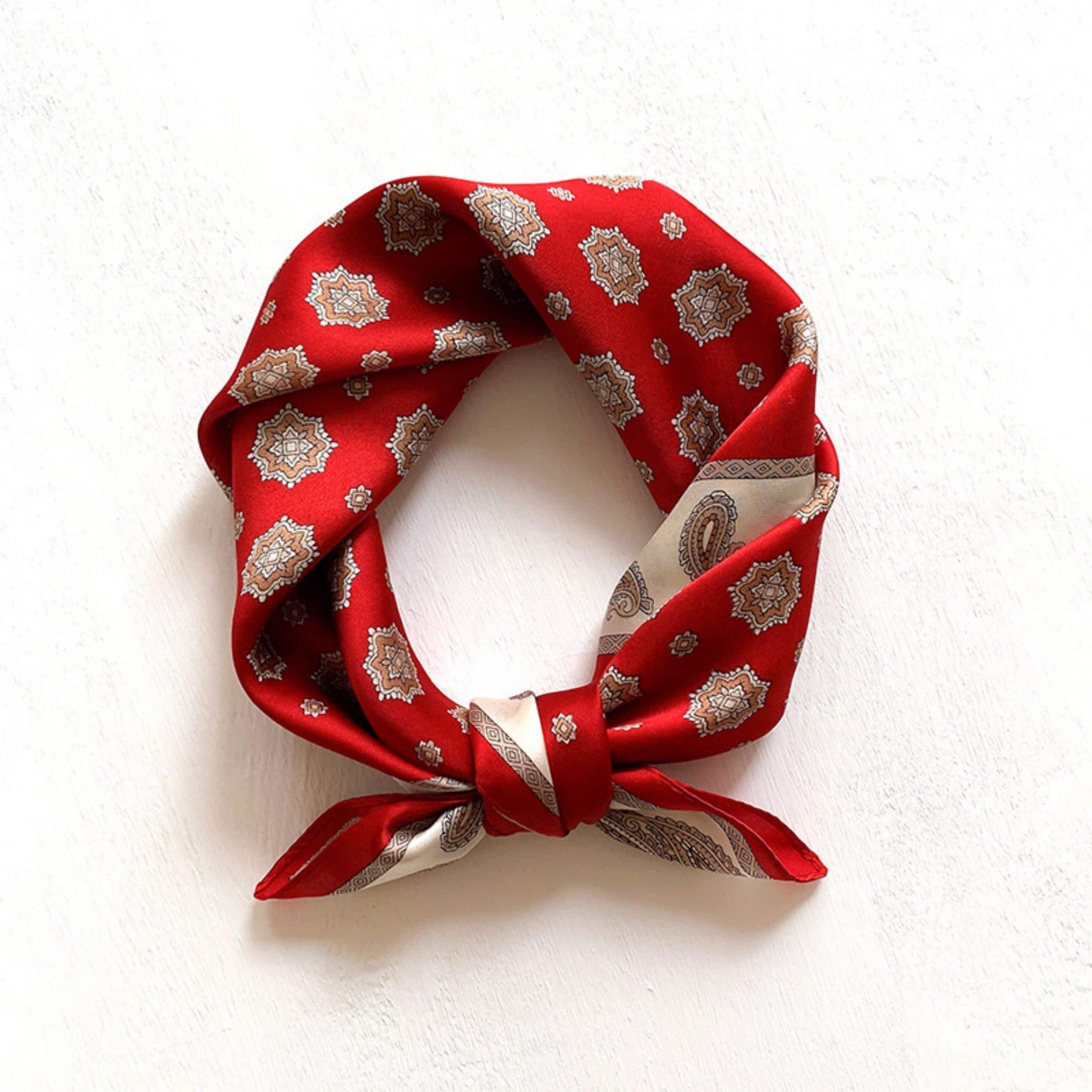 Bohemian gem green 100% mulberry Silk Scarf/Silk head scarf/Silk hair scarf/Silk neck scarf/Mother&