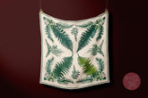 Vintage Hand-Drawn Fern Pattern Silk Scarf - Designer Original - Customizable Fabric and Size - Women's Scarf - Gift for Her