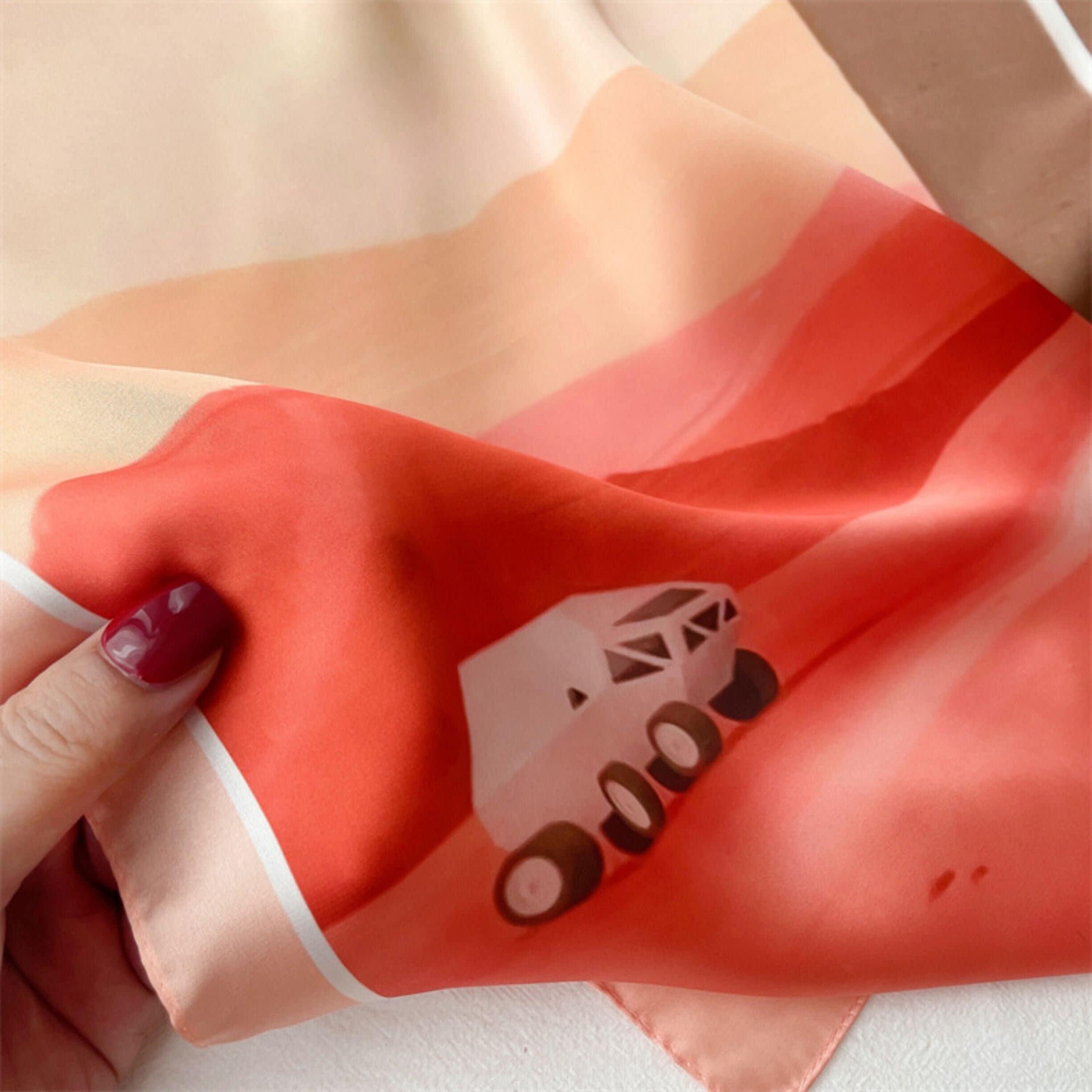 Colorado scarf/100% Vegan Silk Scarf/Silk head scarf/55*55cm/Silk hair scarf/Silk neck scarf/Silk bandana/Bag Accessory/Gift for her