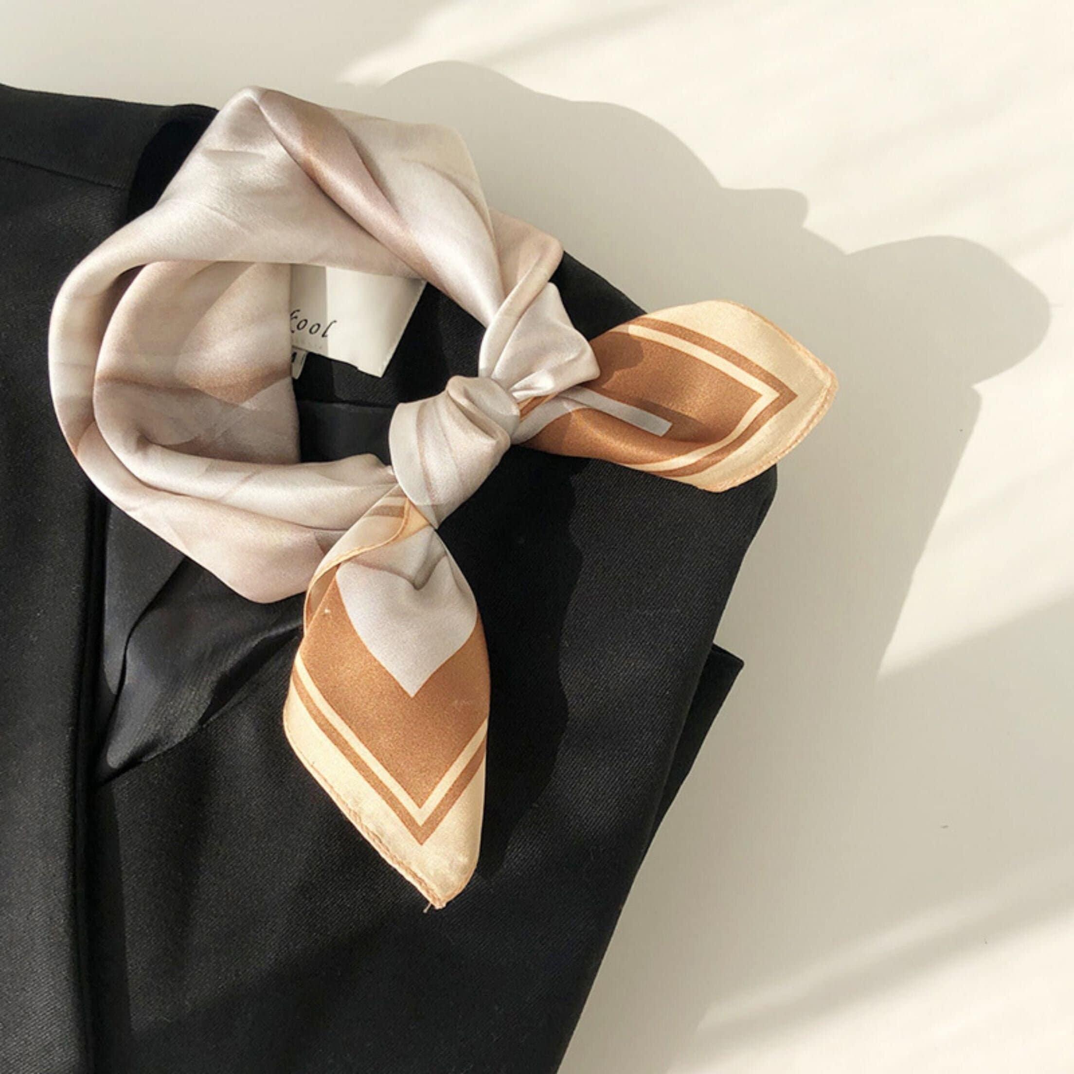 Sand Art Style Schal aus 100 % Maulbeerseide/Kopftuch aus Seide/Haarschal aus Seide/Halstuch aus Seide/Muttertagsgeschenke/Taschenaccessoire/Geschenk für Sie