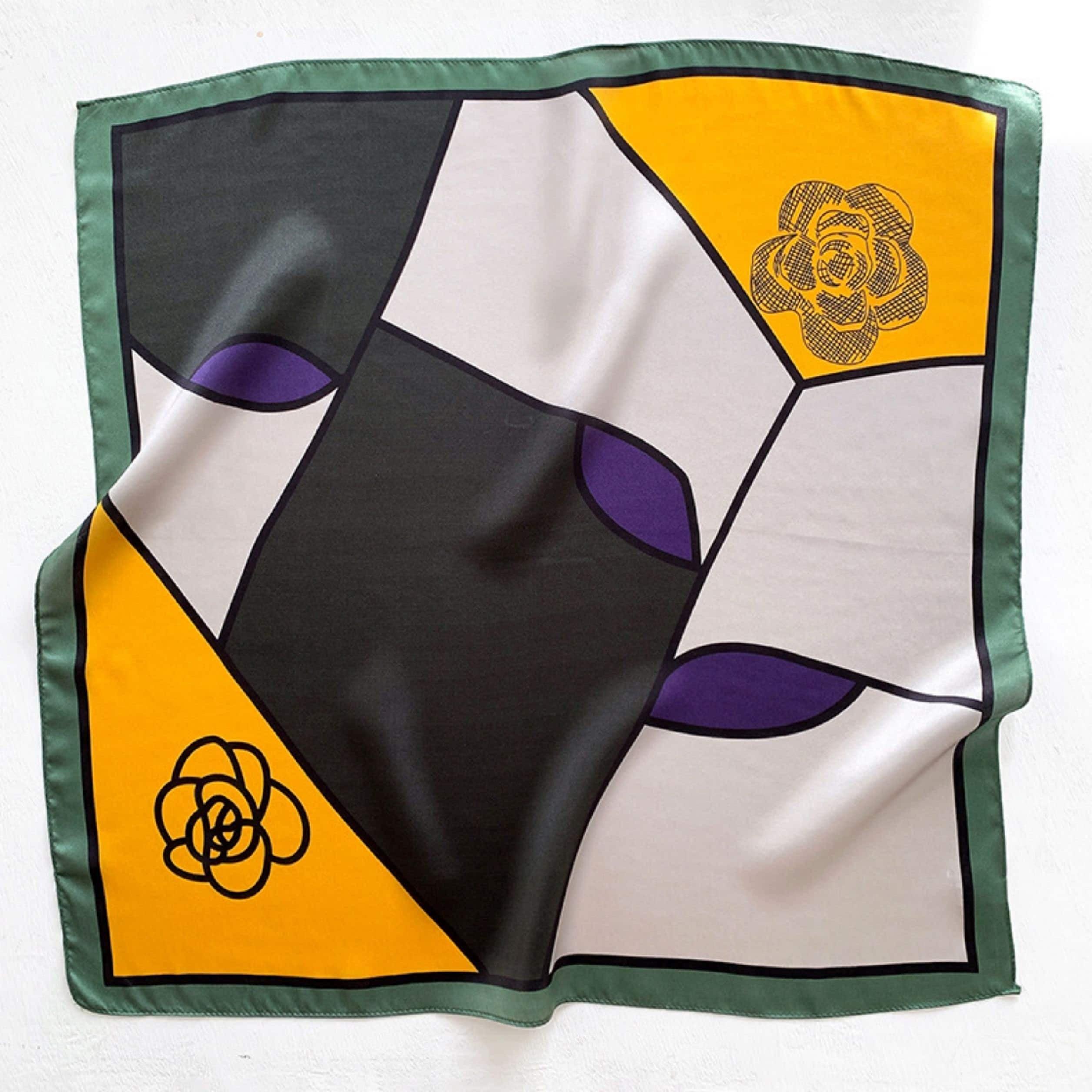 Farbkontrast Schal aus 100 % Maulbeerseide/Kopftuch aus Seide/Haarschal aus Seide/Halstuch aus Seide/Muttertagsgeschenke/Taschenaccessoire/Geschenk für Sie