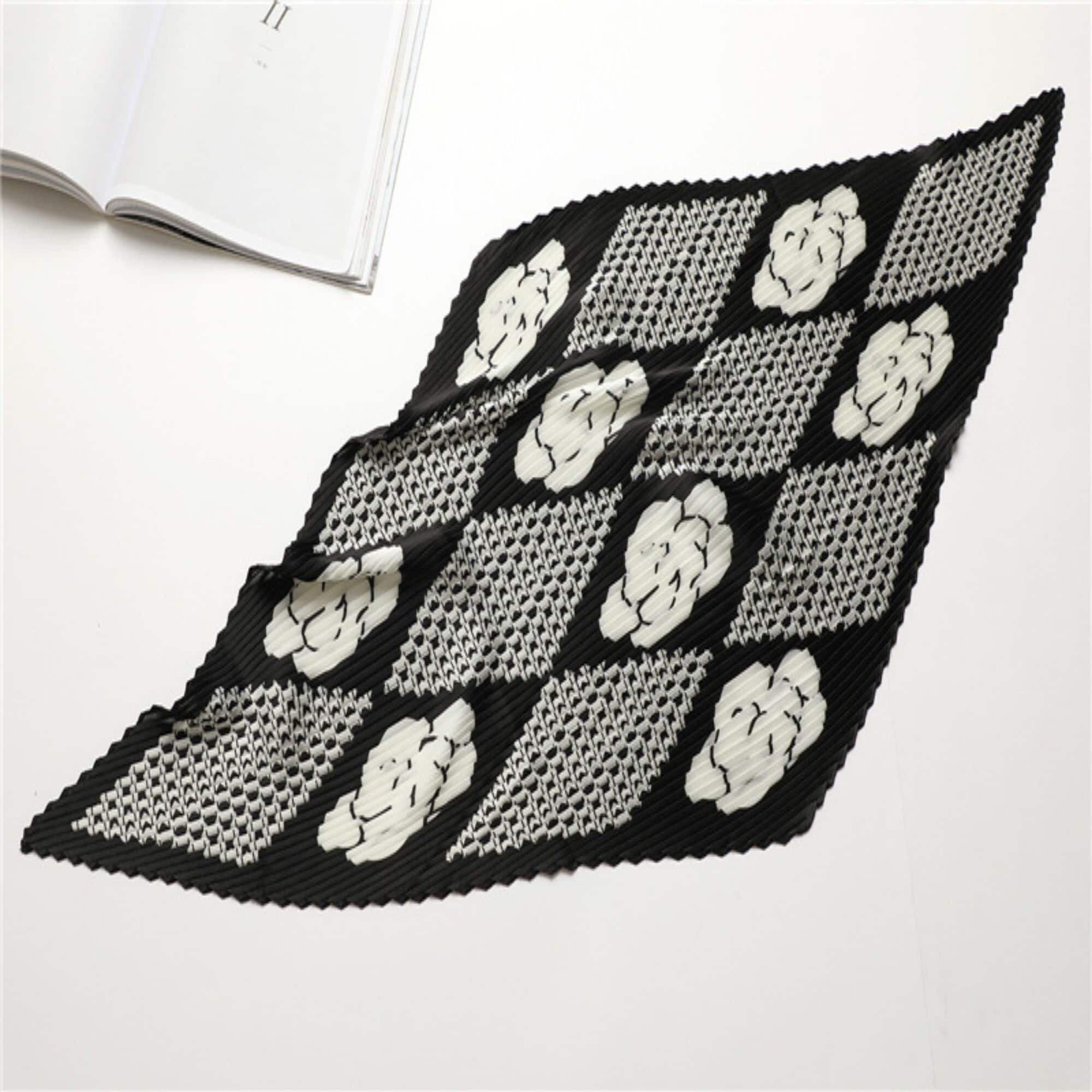 Pleated Scarfs for Women/Diamond-shaped scarf/Silk Hair Scarf/Bandana Headband/Bag Accessory/Silk head scarf/Gifts for her/Pink pleats