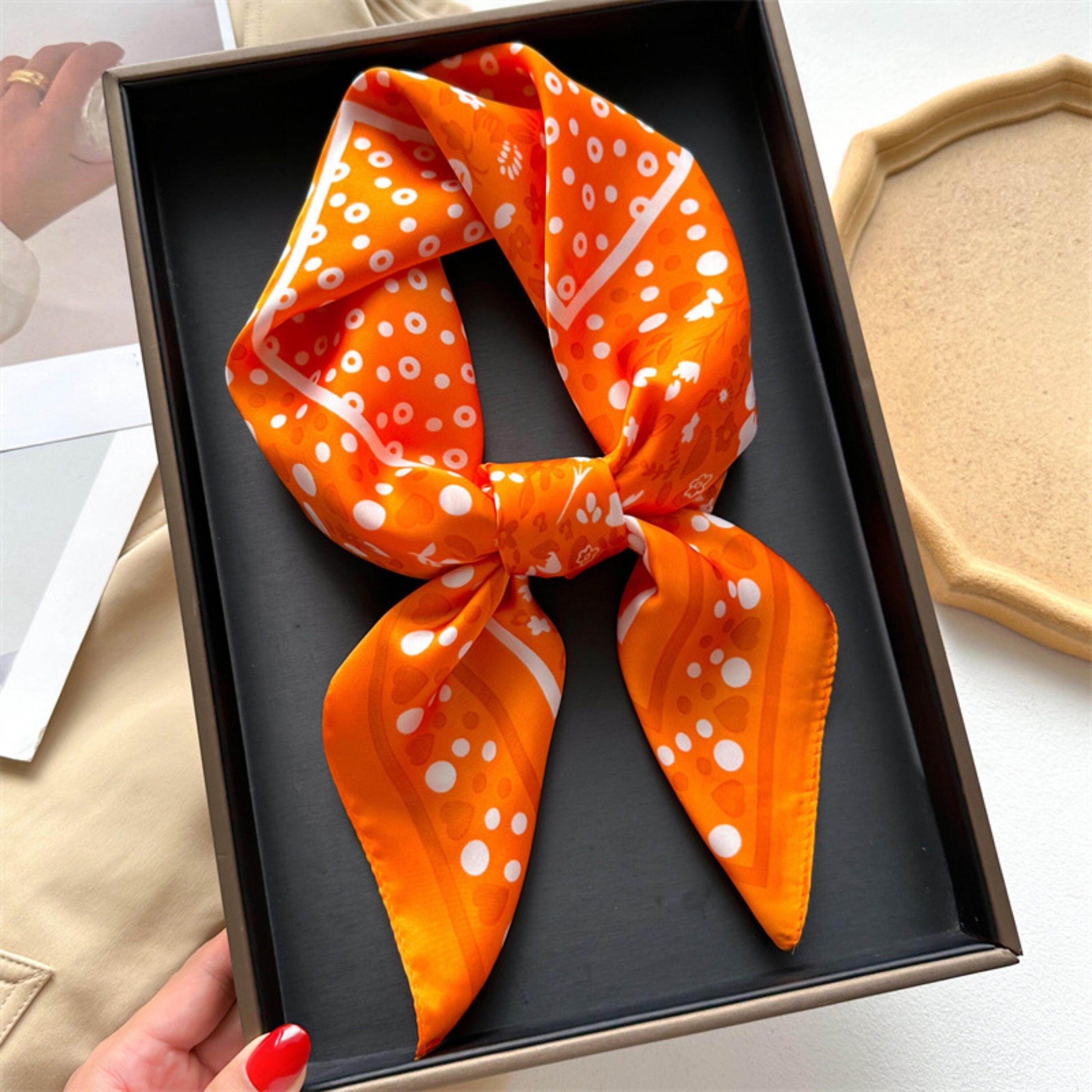 Süßer Polka Dots 70cm quadratischer Schal, strukturierter Seidenschal, Sonnenschutz-Seidenschal, Halstuch, Satinschal, Geschenk