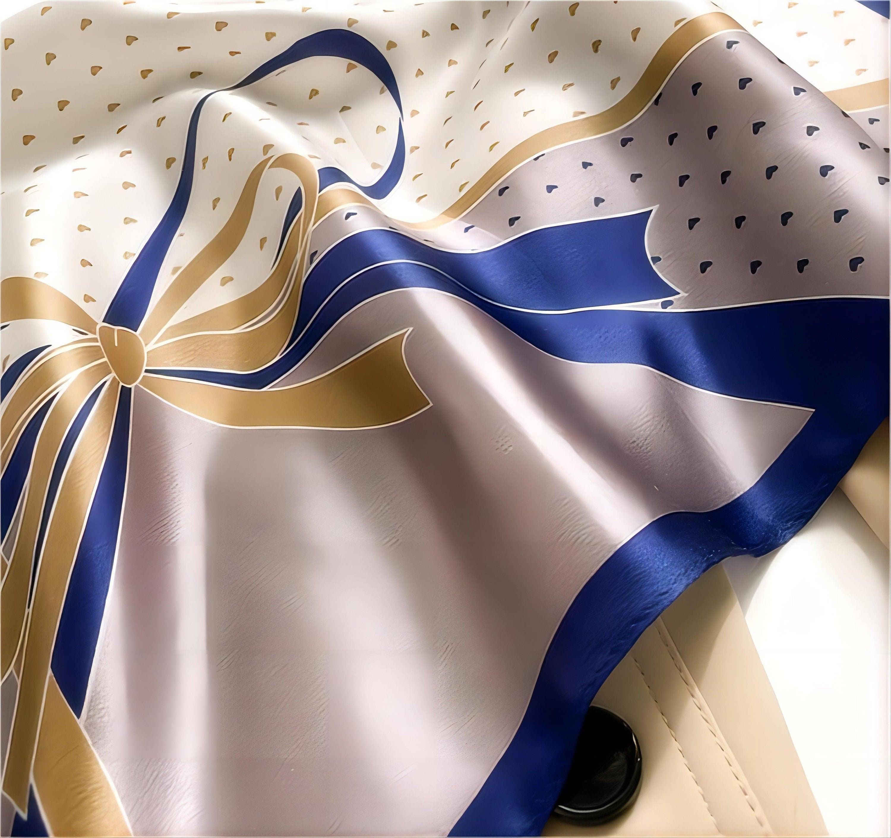 Little Love Chart Musterdruck 100 % Maulbeerseidenschal/Seidenhaarschal/Seidenhalsschal/Muttertagsgeschenke/Taschenaccessoire/Geschenk für Sie