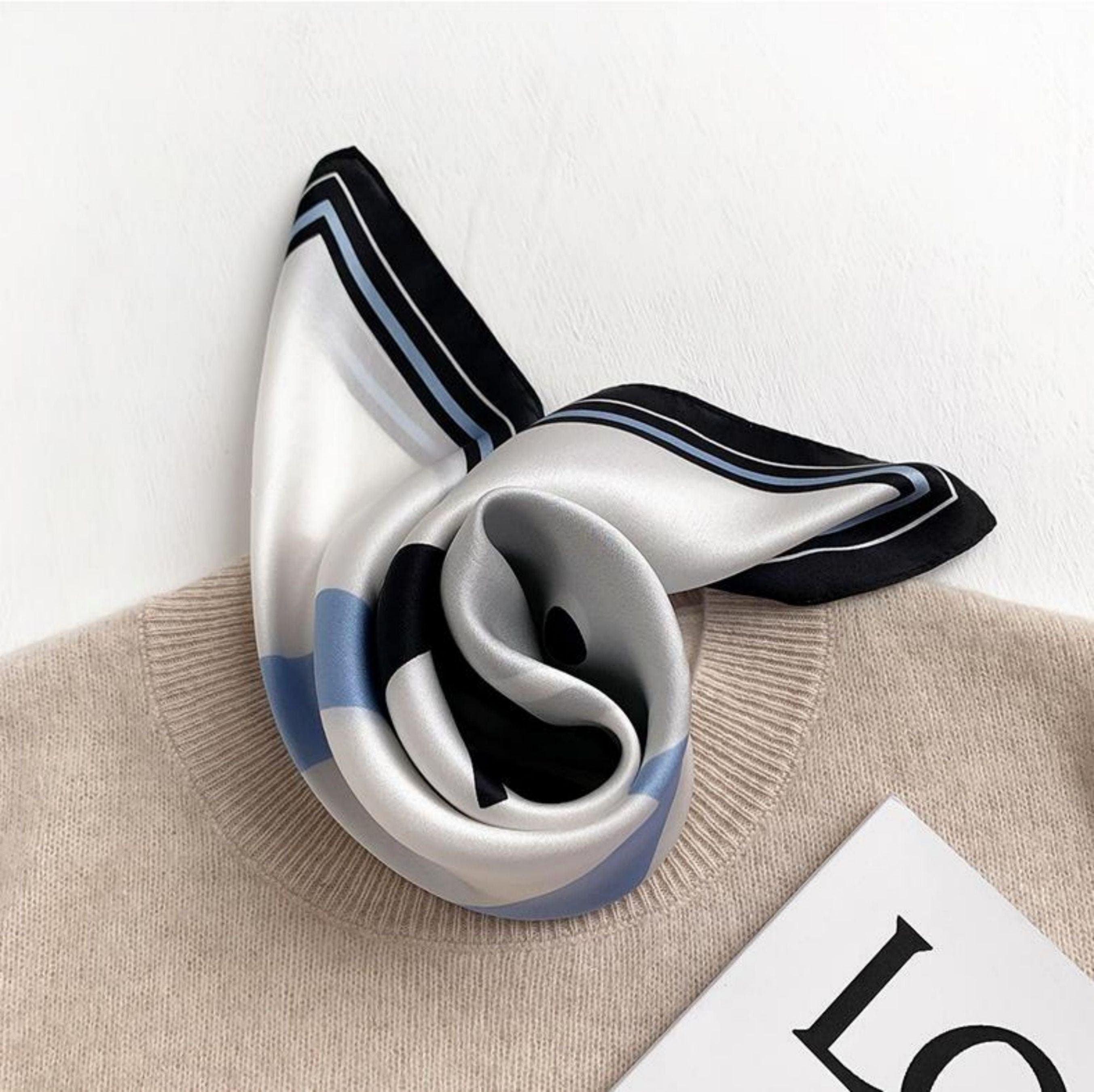 Schal aus 100 % Maulbeerseide/Kopftuch aus Seide/Haarschal aus Seide/Halstuch aus Seide/Muttertagsgeschenke/Taschenaccessoire/Geschenk für Sie/Bedruckte Polka Dots