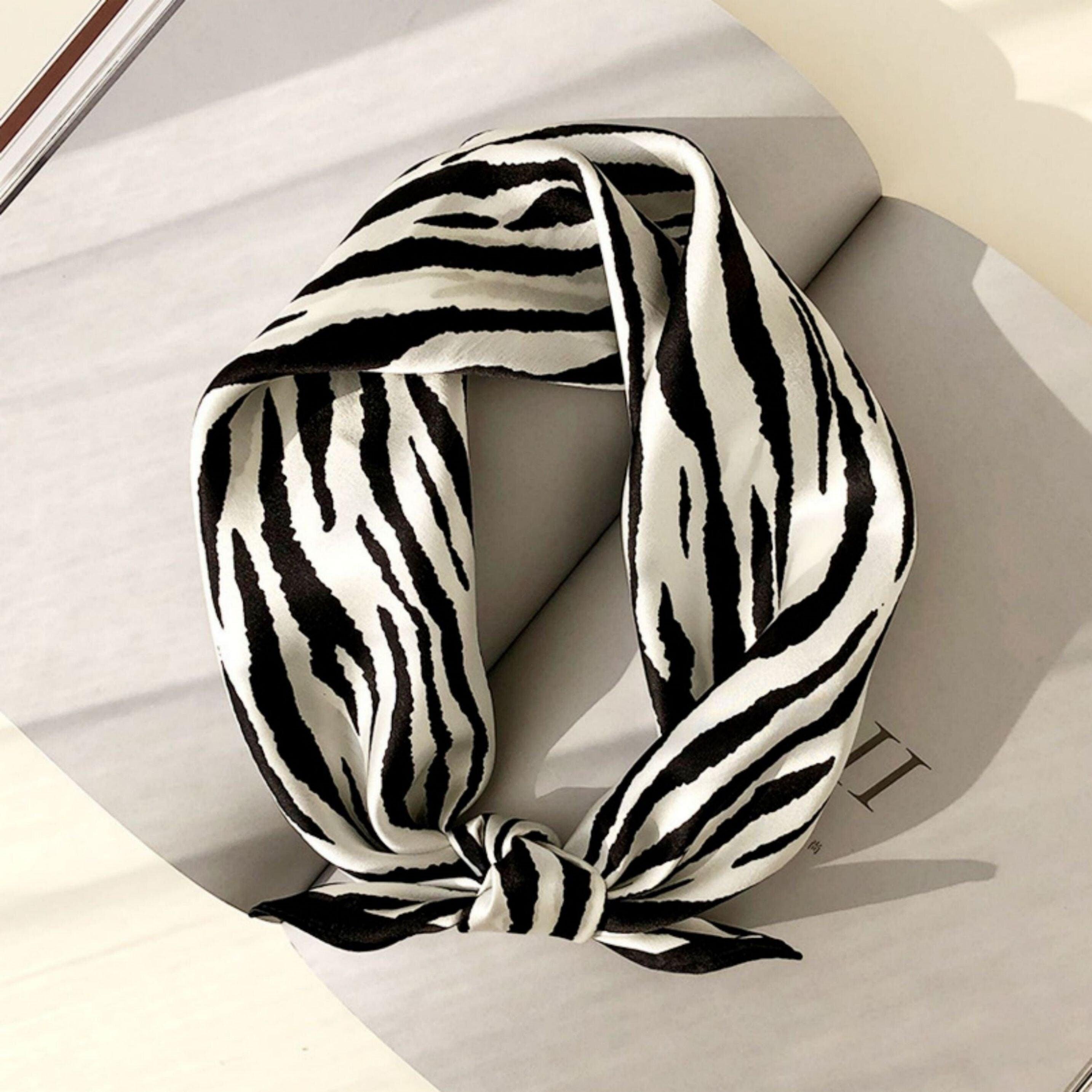 Zebra stripes 100% mulberry Silk Scarf/Silk head scarf/Silk hair scarf/Silk neck scarf/Mother&