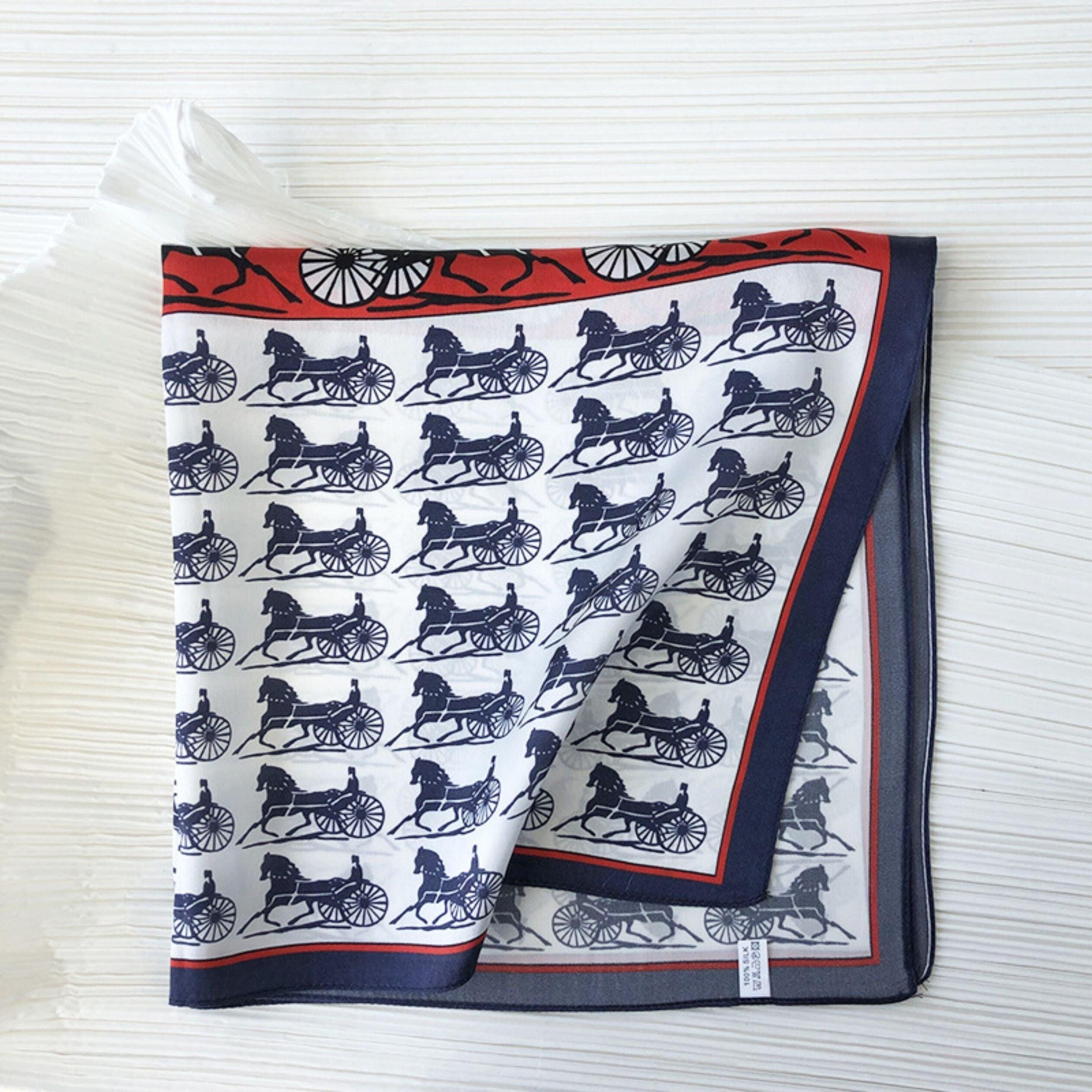 Retro Kutschenfigur 100 % Maulbeerseidenschal/Seidenkopfschal/Seidenhaarschal/Seidenhalsschal/Muttertagsgeschenke/Taschenaccessoire/Geschenk für Sie