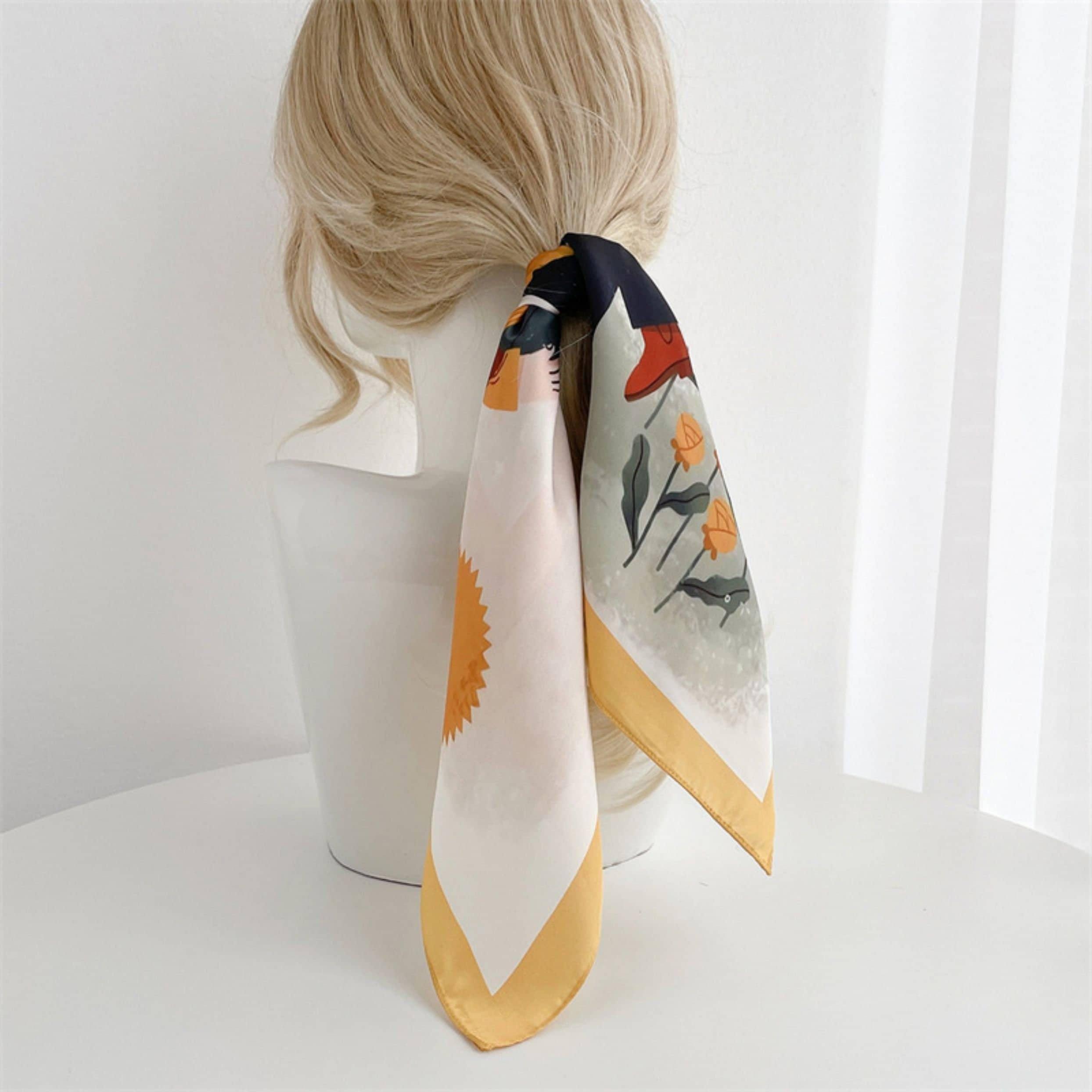 Couple scarf/100% Vegan Silk Scarf/Silk head scarf/55*55cm/Silk hair scarf/Silk neck scarf/Silk bandana/Bag Accessory/Gift for her/Ins style