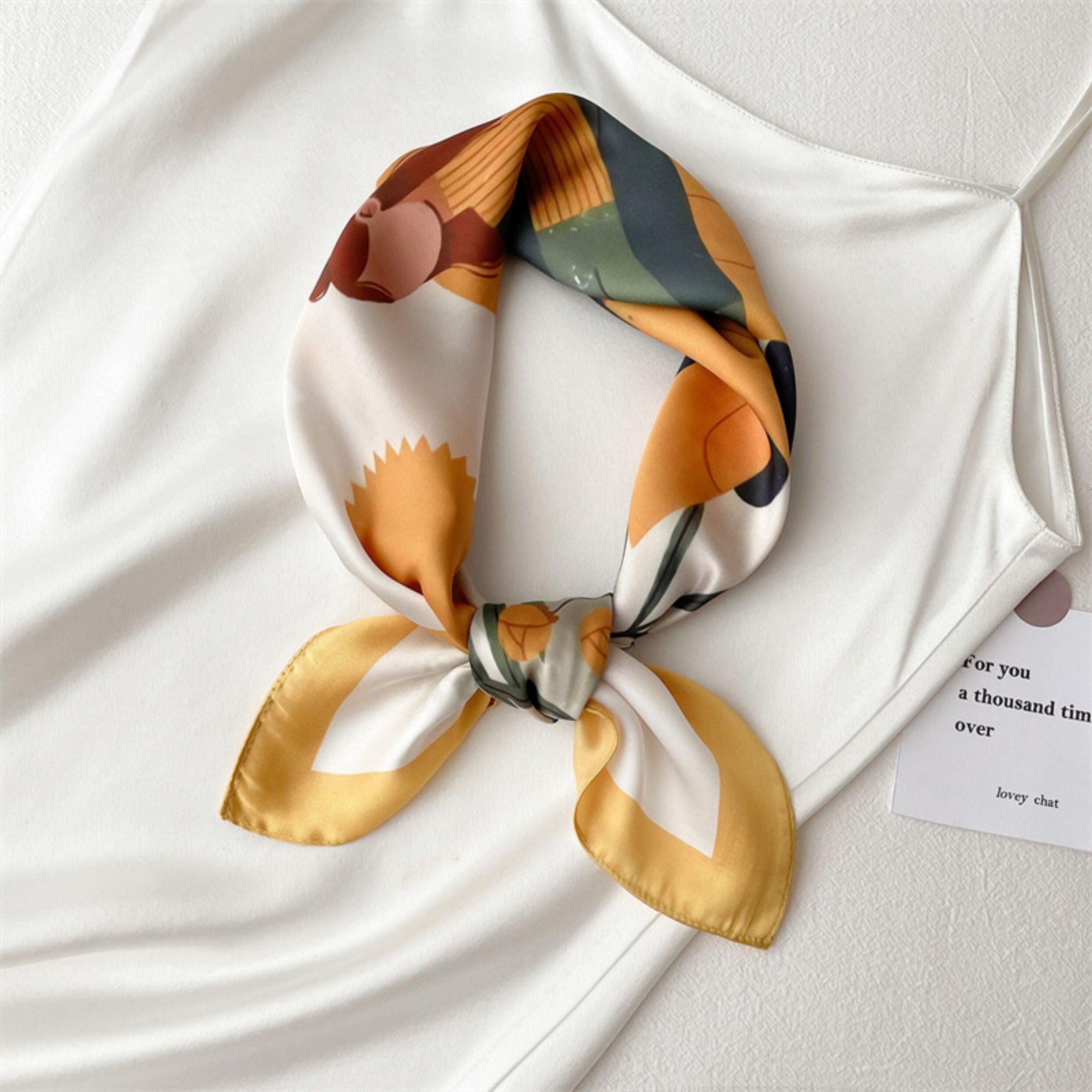 Couple scarf/100% Vegan Silk Scarf/Silk head scarf/55*55cm/Silk hair scarf/Silk neck scarf/Silk bandana/Bag Accessory/Gift for her/Ins style