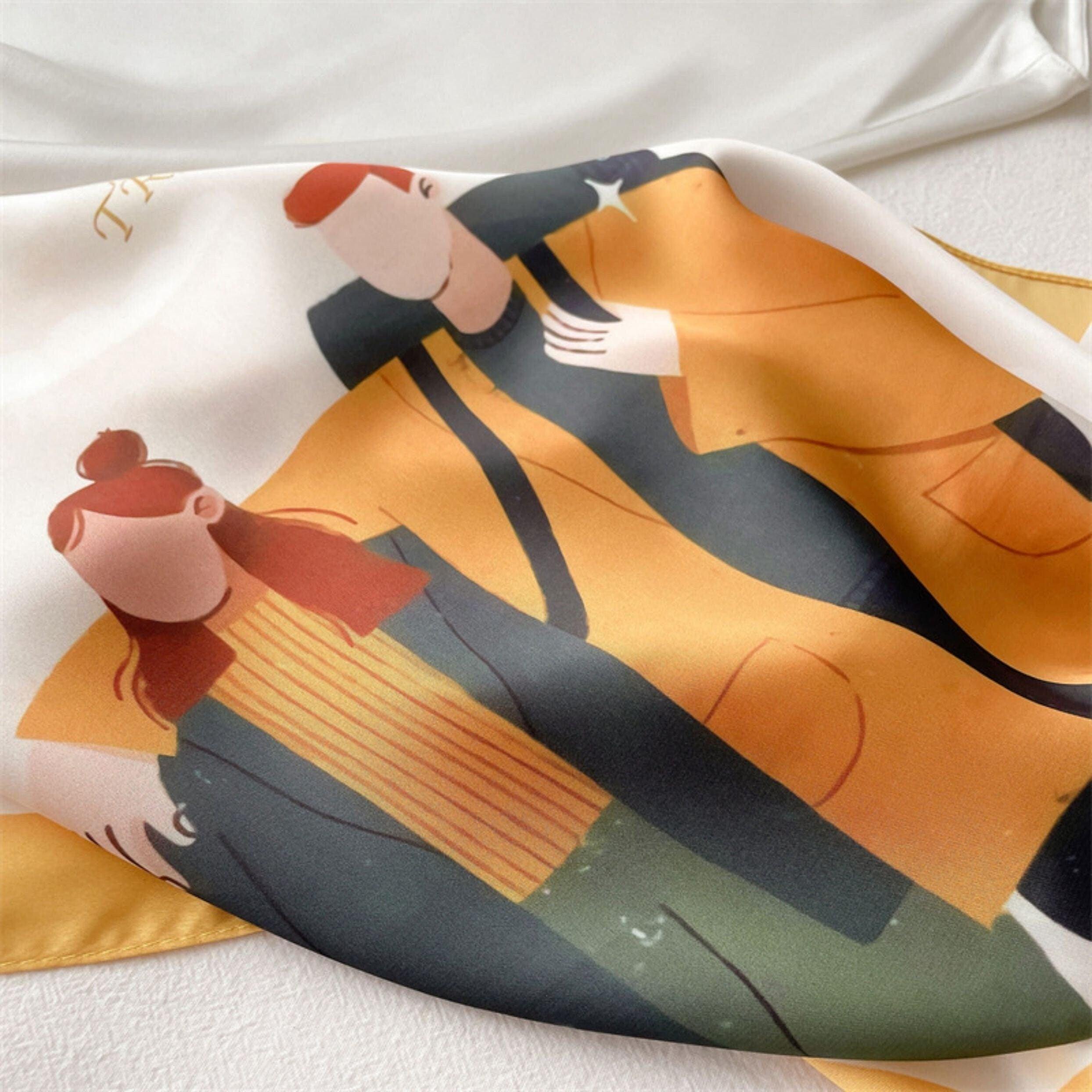 Couple scarf/100% Vegan Silk Scarf/Silk head scarf/55*55cm/Silk hair scarf/Silk neck scarf/Silk bandana/Bag Accessory/Gift for her/Ins style